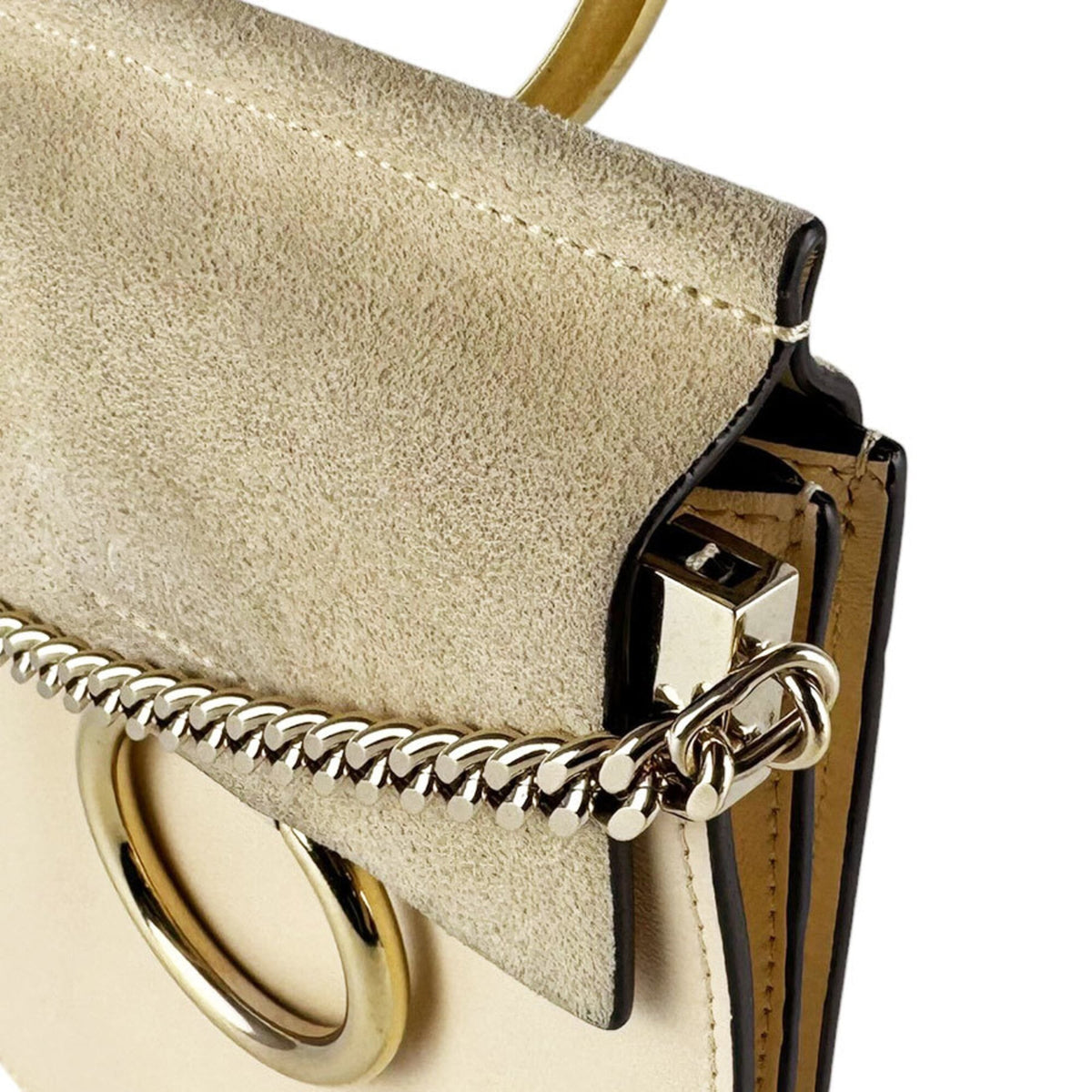 Chloé Beige Leather Suede Shoulder Bag (Pre-Owned)