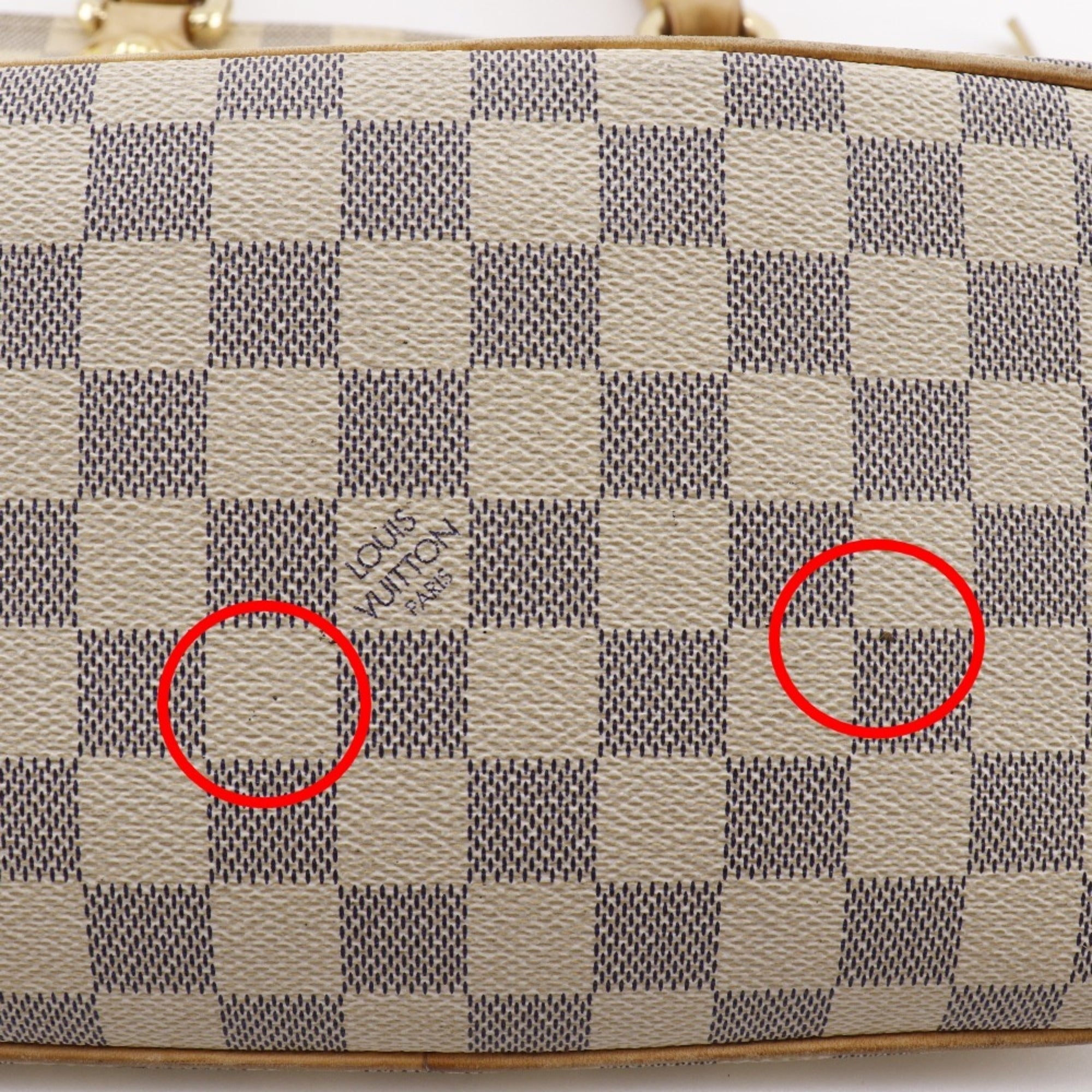 Louis Vuitton White Damier Azur Canvas Handbag (Pre-Owned)