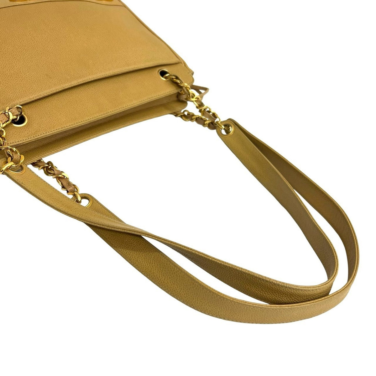 Chanel Beige Grained Calfskin Tote Bag (Pre-Owned)