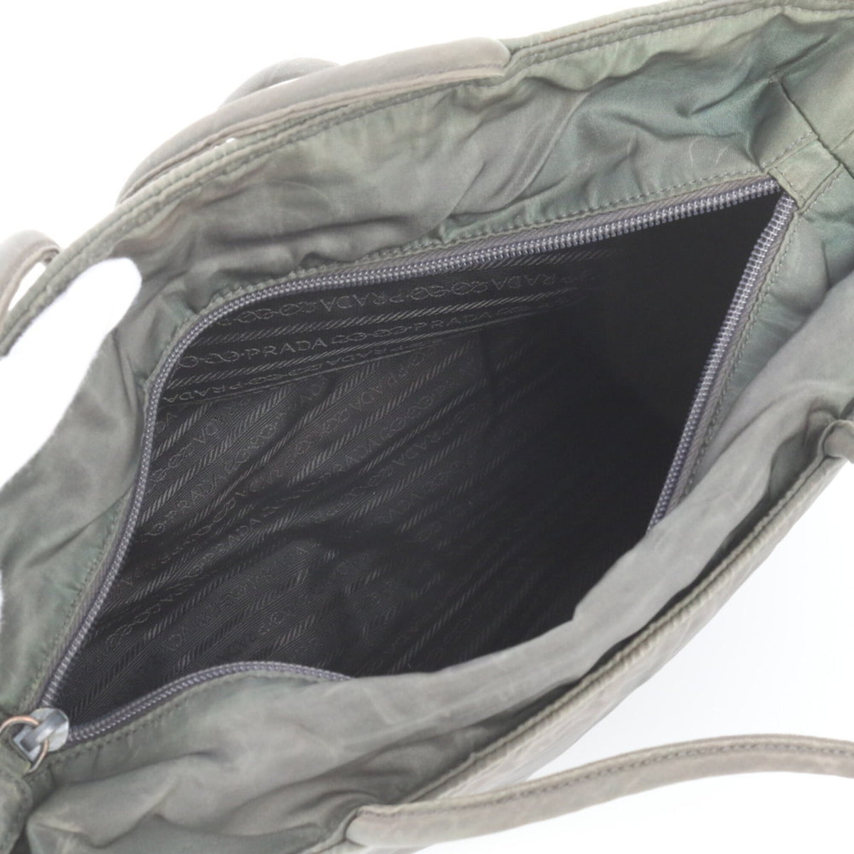 Prada Green Khaki Handbag Shoulder Bag Tote Bag (Pre-Owned)