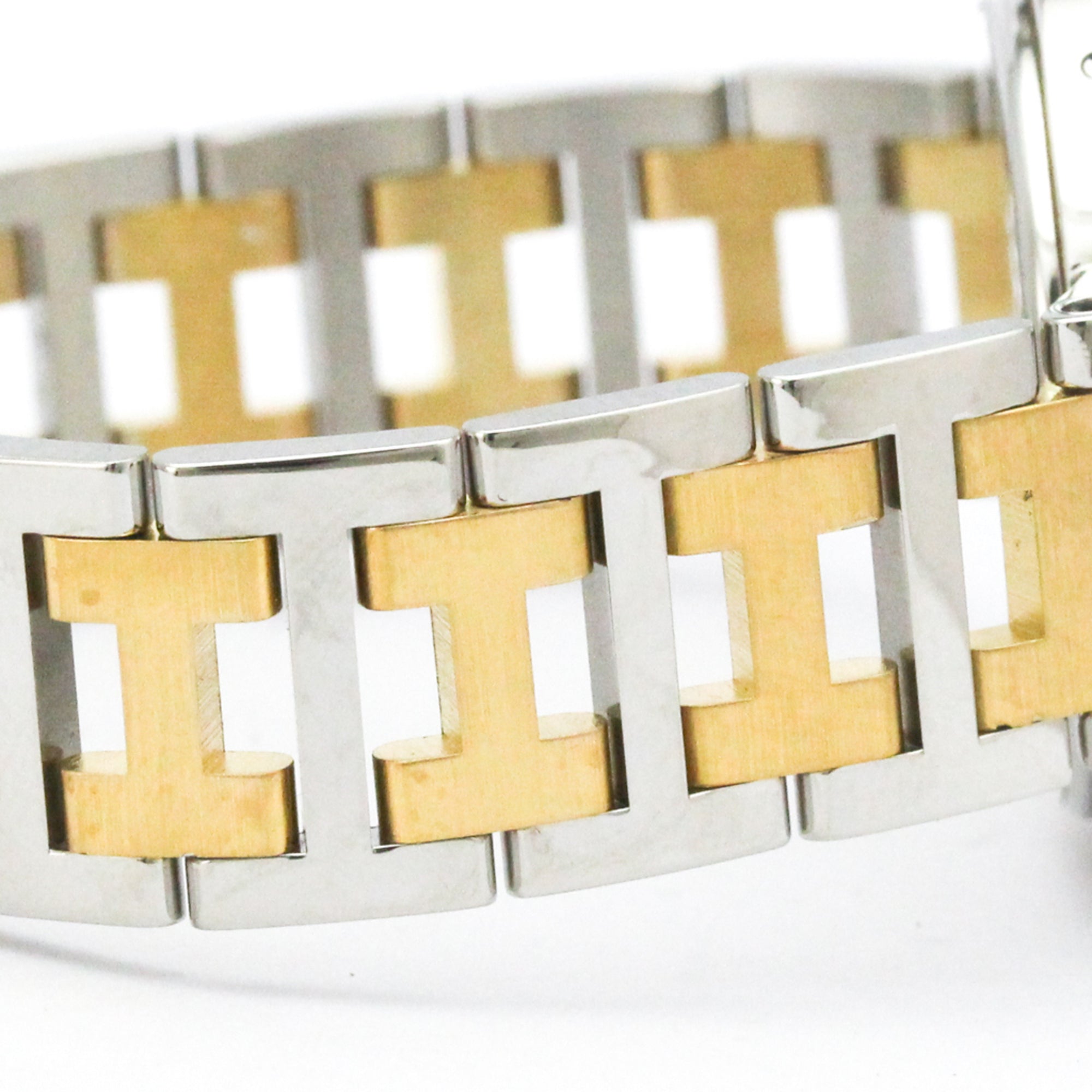 Hermes Clipper Quartz Watch Stainless Steel With Plated Metal Watch (Pre-Owned)
