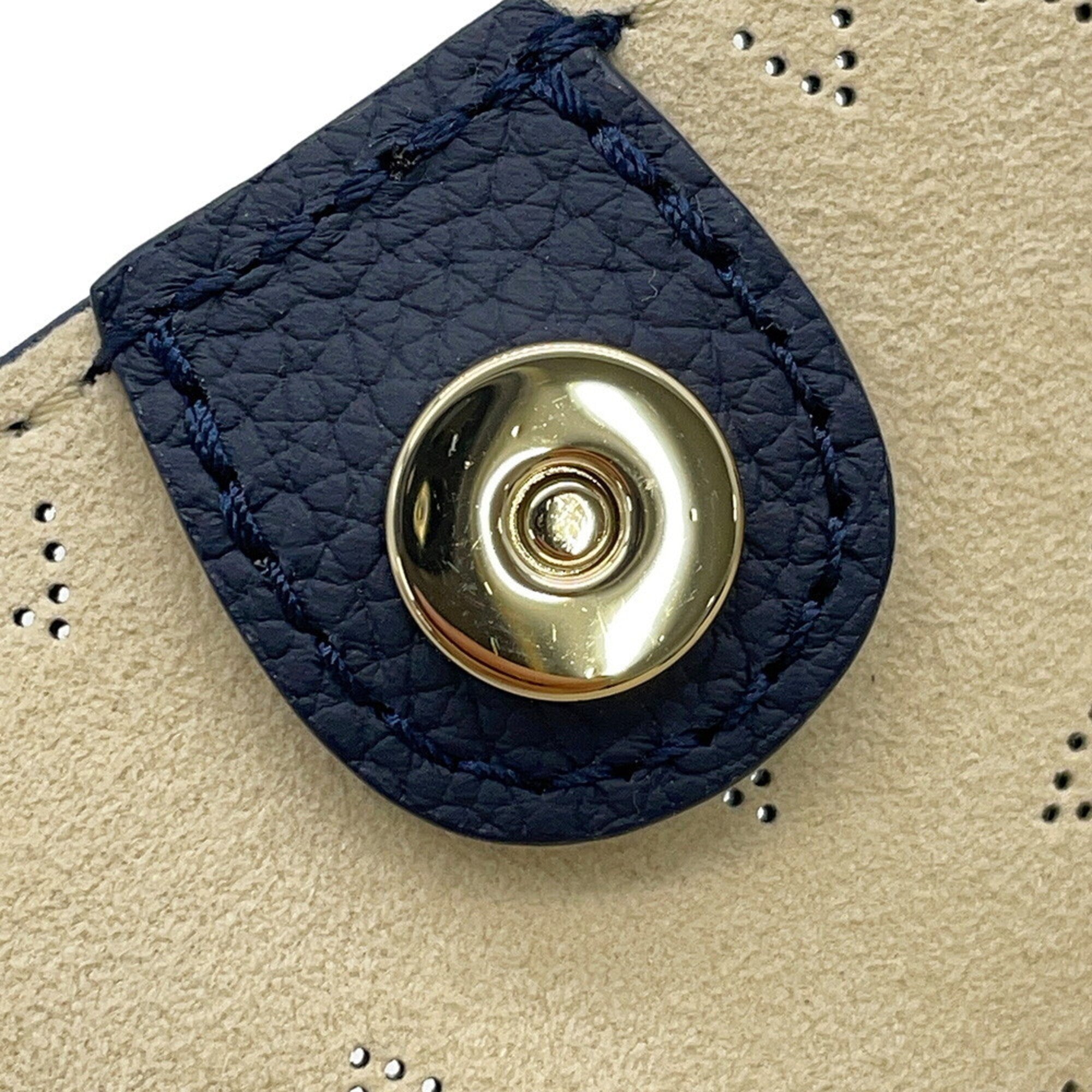 Louis Vuitton Mahina Navy Mahina Leather Handbag Shoulder Bag (Pre-Owned)