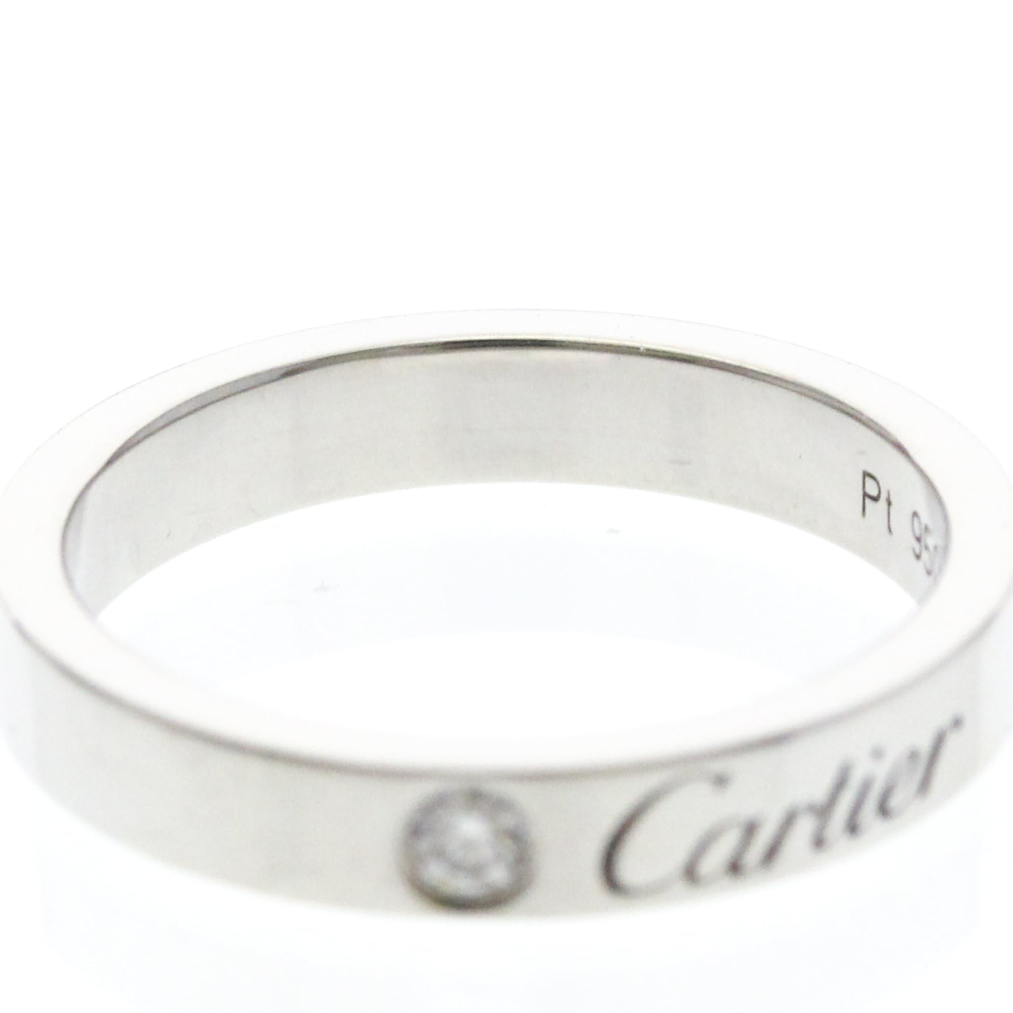 Cartier Band Ring Platinum / Diamond Silver Platinum Ring Jewelry (Pre-Owned)