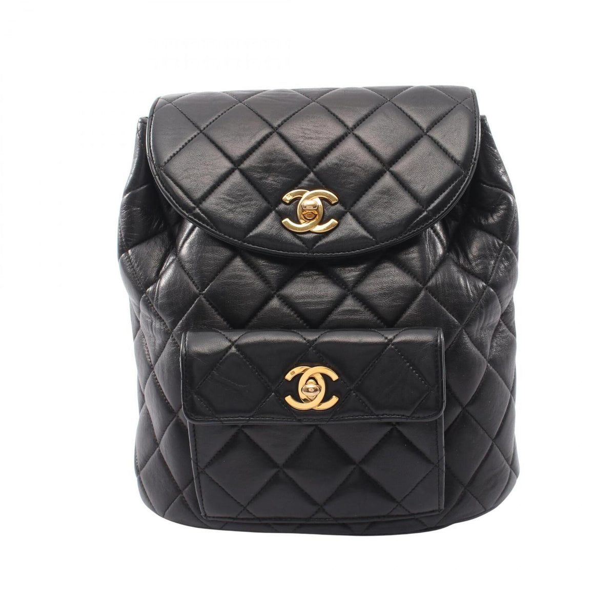 Chanel Black Leather Backpack Handbag (Pre-Owned)