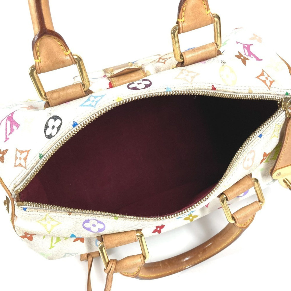 Louis Vuitton Monogram Multicolore Blanc White Monogram Multicolore Boston Bag Handbag (Pre-Owned)