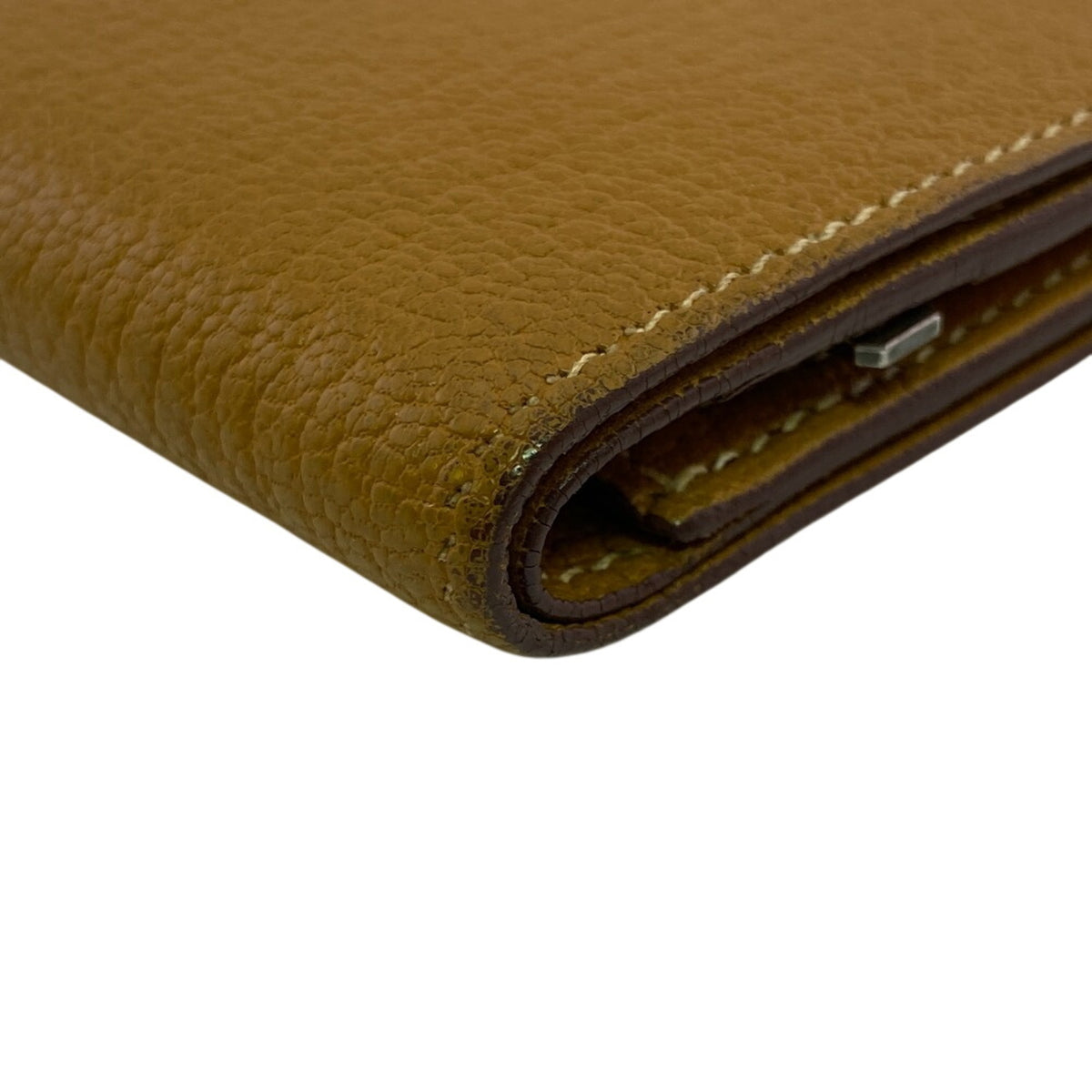 Hermes Beige Leather Wallet (Bi-Fold) (Pre-Owned)