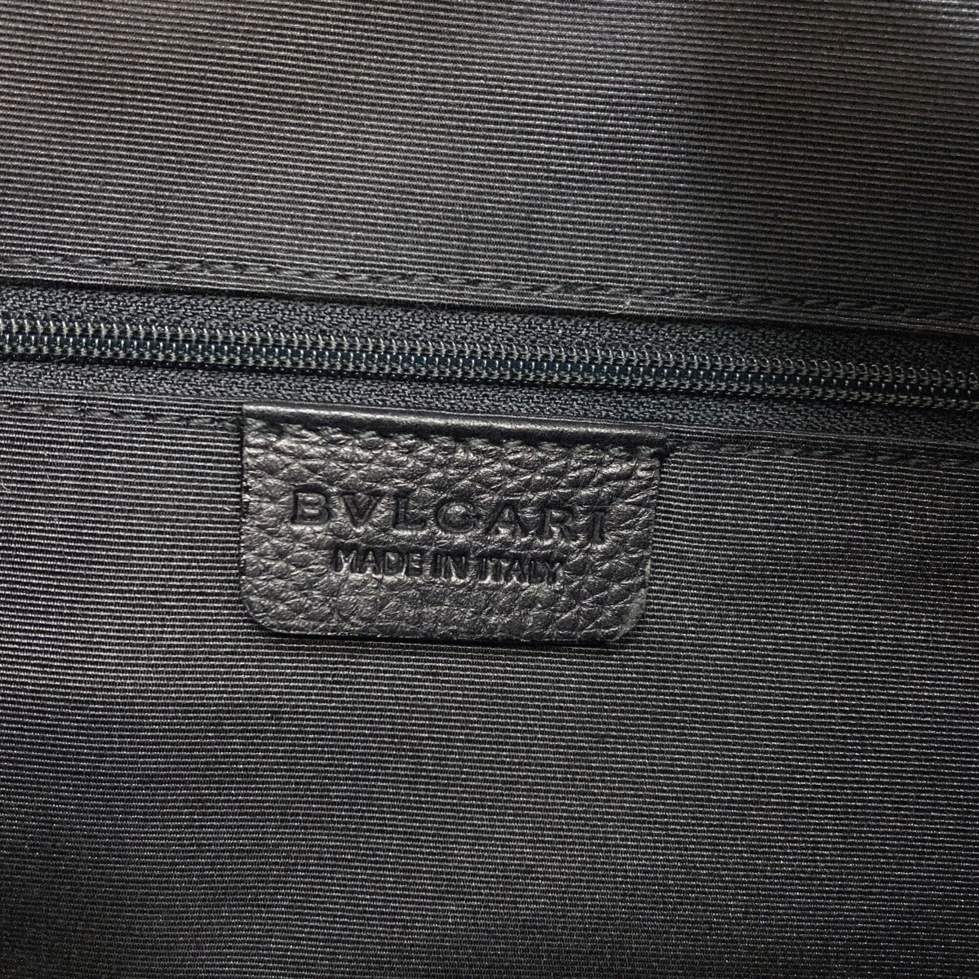 Bvlgari Logomania Black Canvas Shoulder Bag (Pre-Owned)