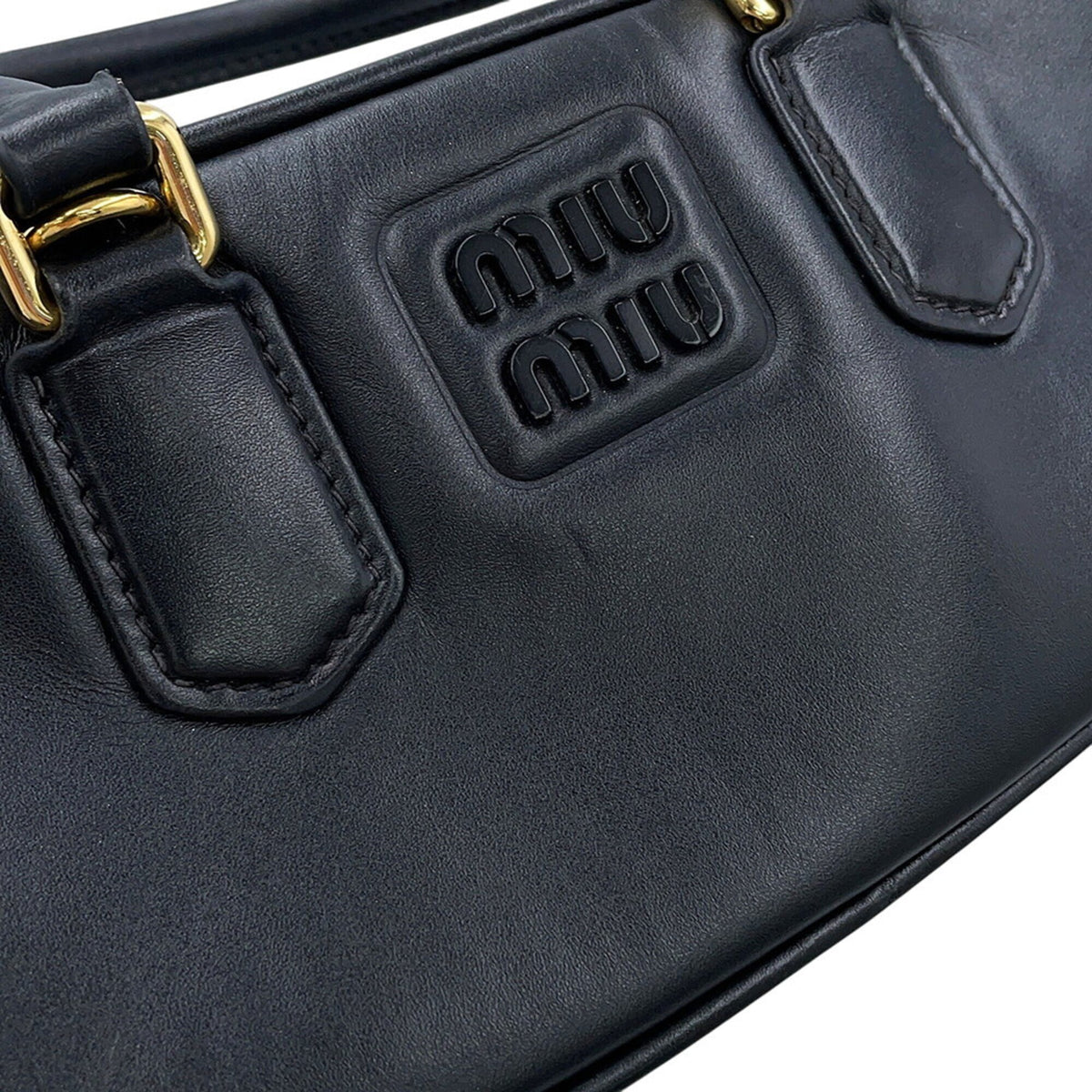 Miu Miu Black Leather Handbag Shoulder Bag (Pre-Owned)