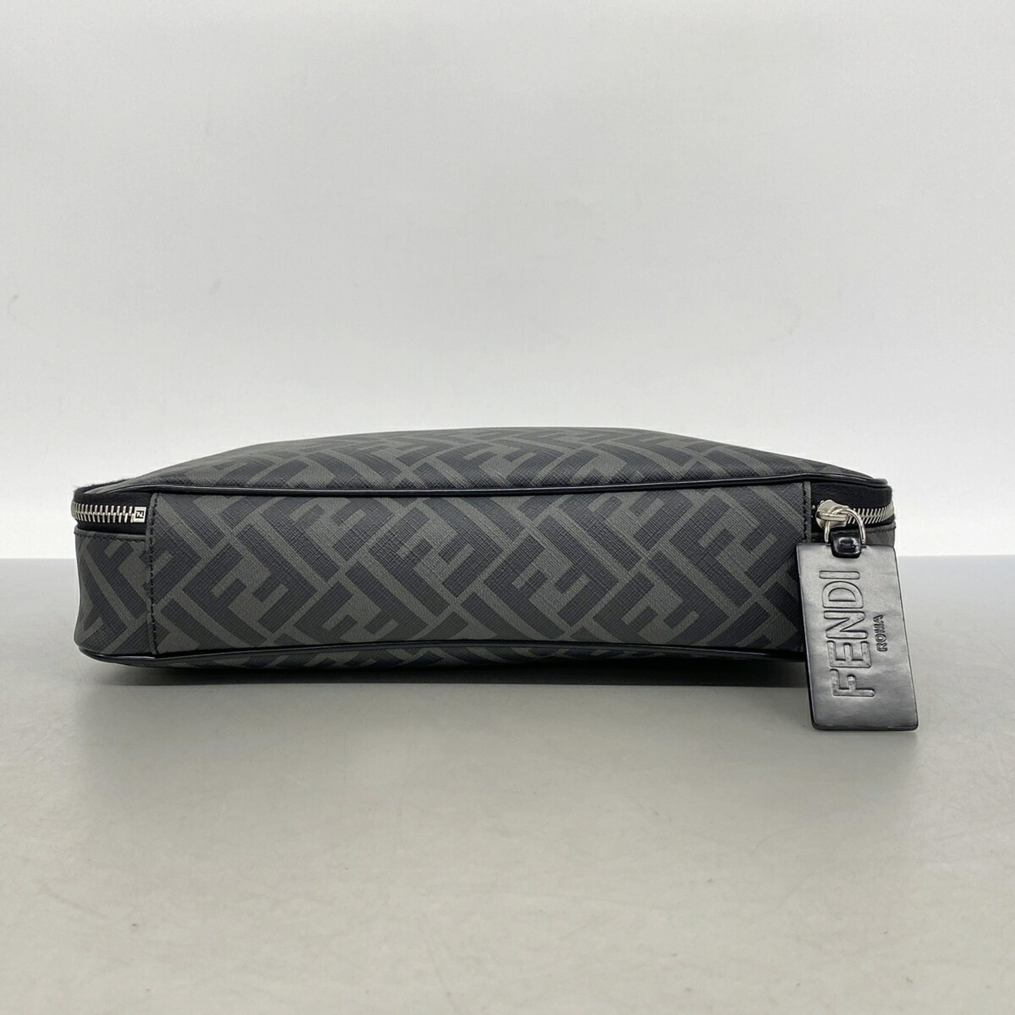 Fendi Black Gray Pvc Pouch (Pre-Owned)