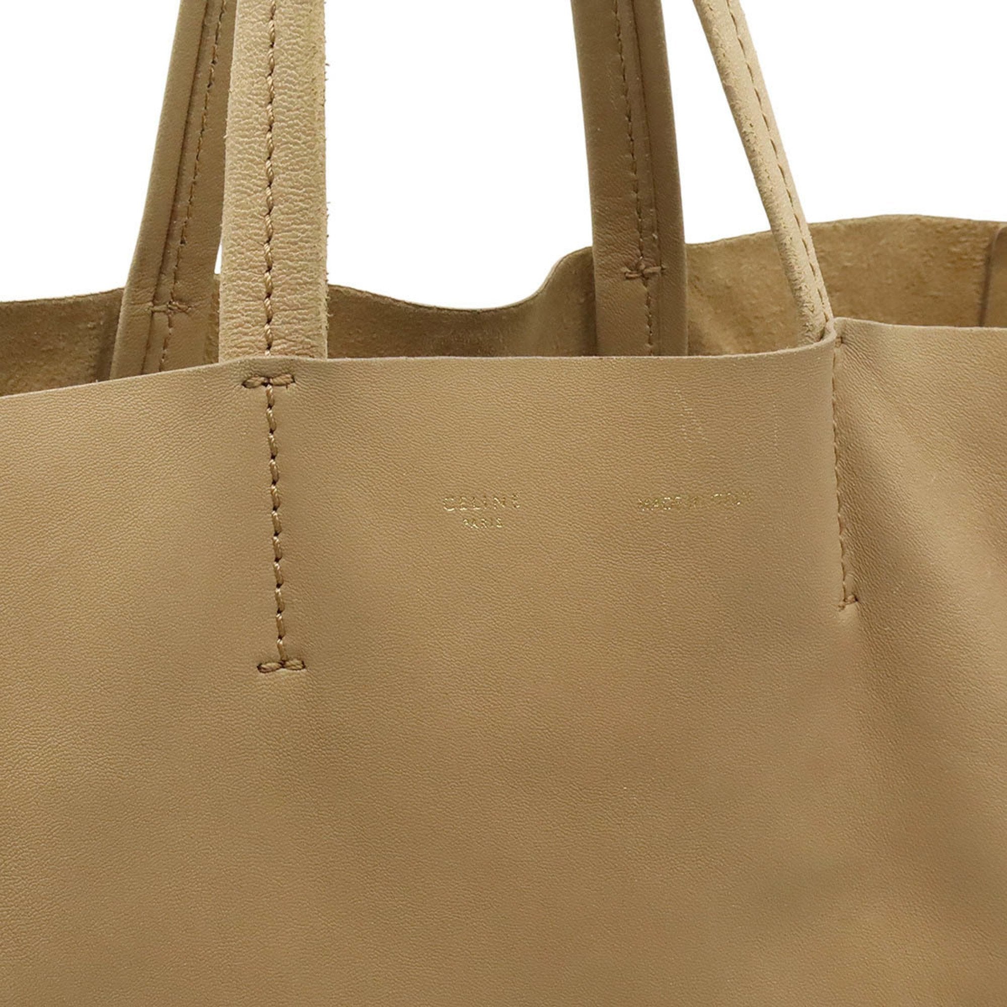Celine Beige Leather Shoulder Bag Tote Bag (Pre-Owned)