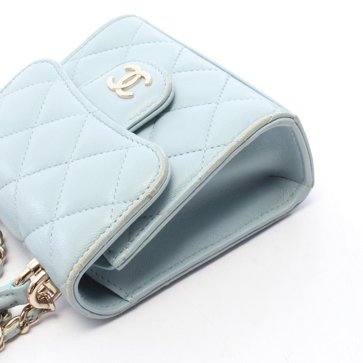 Chanel Blue Leather Handbag Shoulder Bag (Pre-Owned)