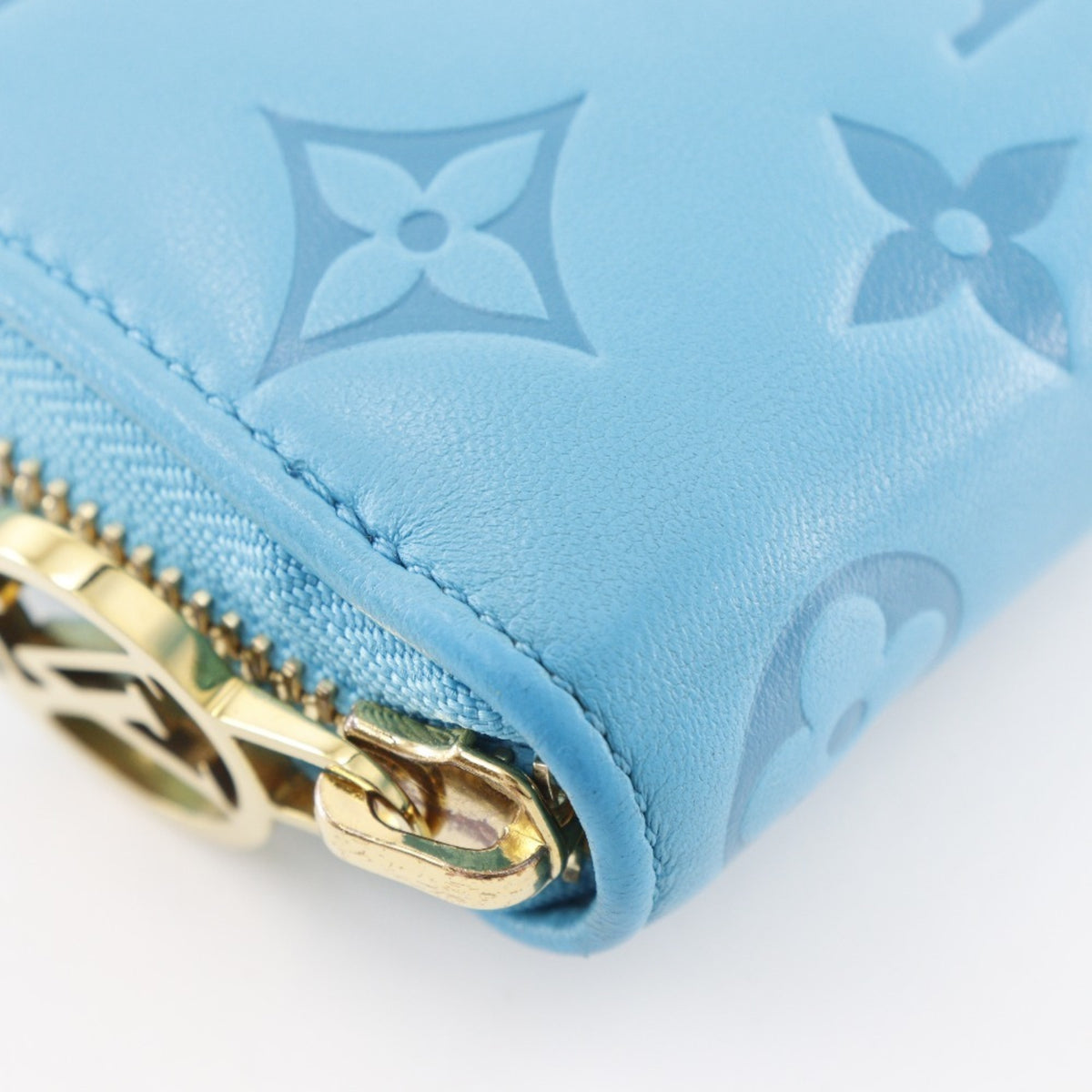Louis Vuitton Blue Turquoise Leather Long Wallet (Bi-Fold) (Pre-Owned)