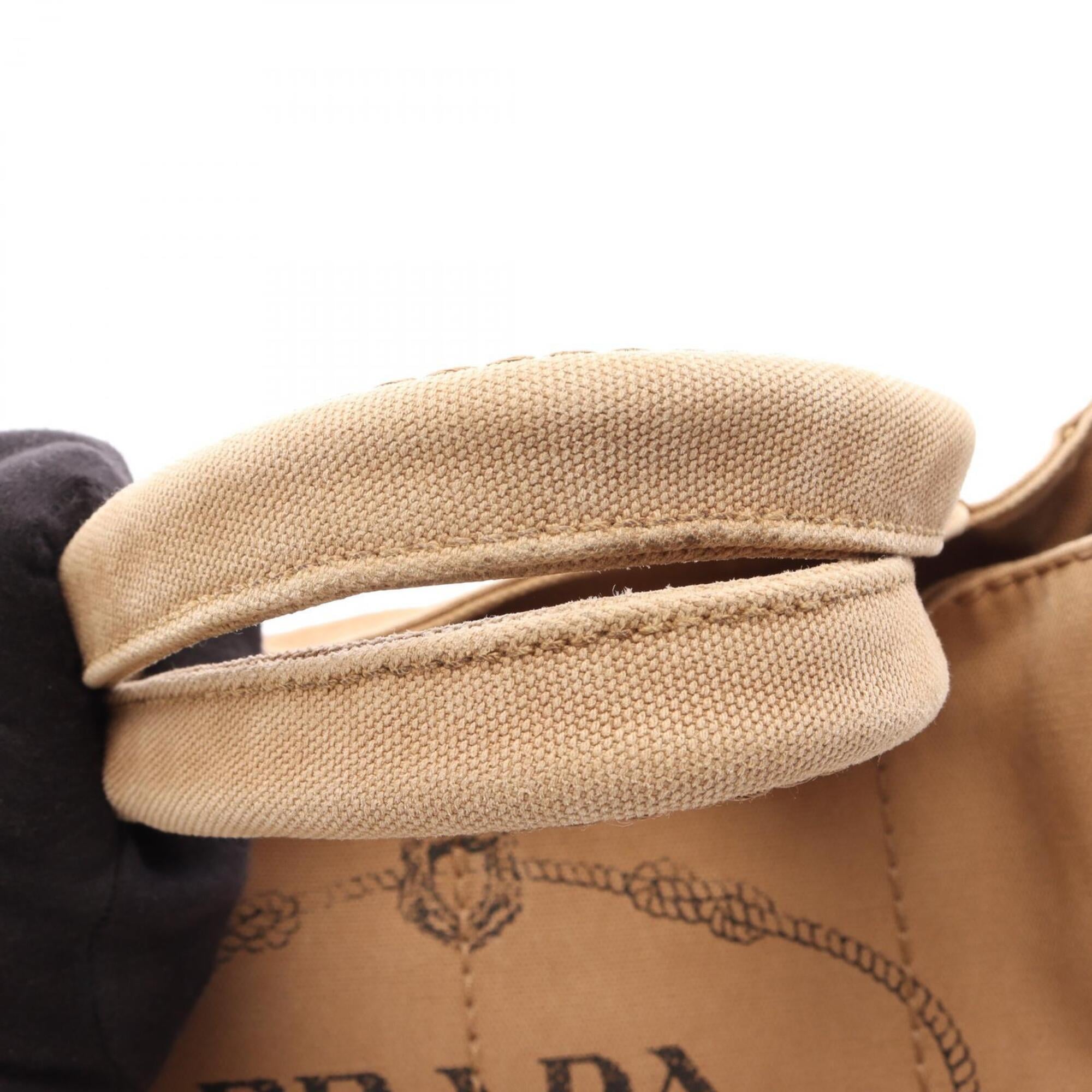 Prada Brown Canvas Handbag Tote Bag (Pre-Owned)
