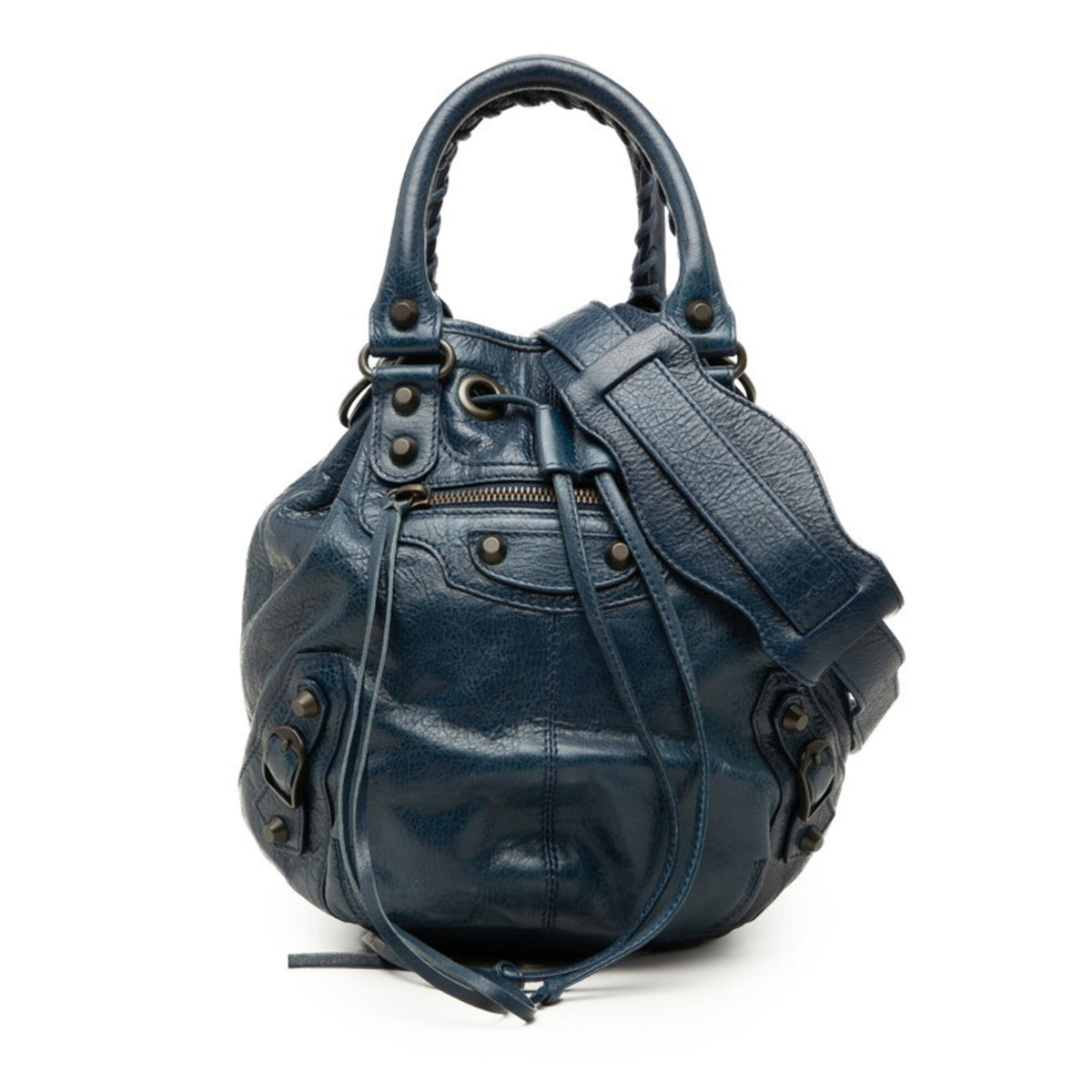 Balenciaga Navy Leather Handbag Shoulder Bag (Pre-Owned)