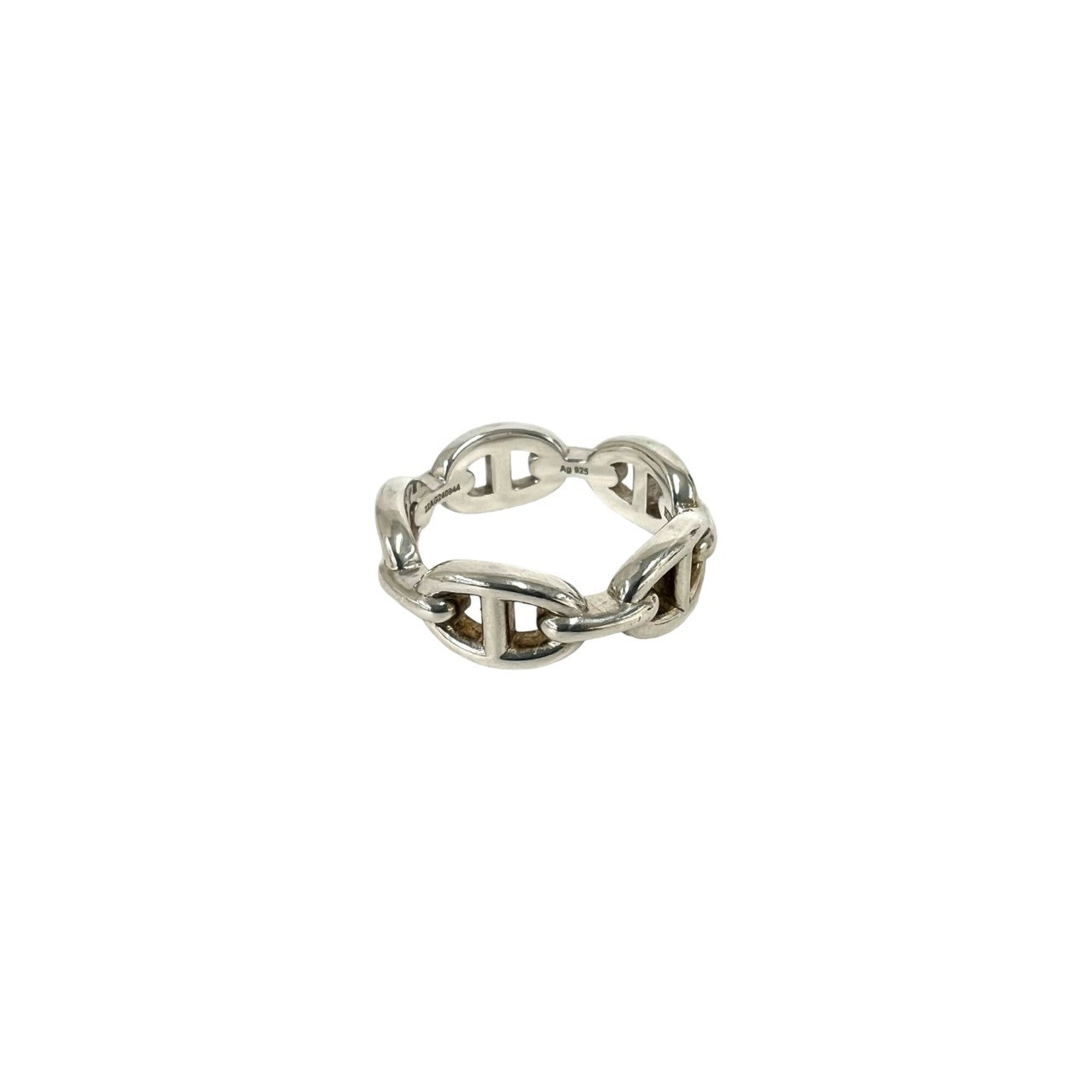 Hermes Silver Silver 925 Band Ring (Pre-Owned)