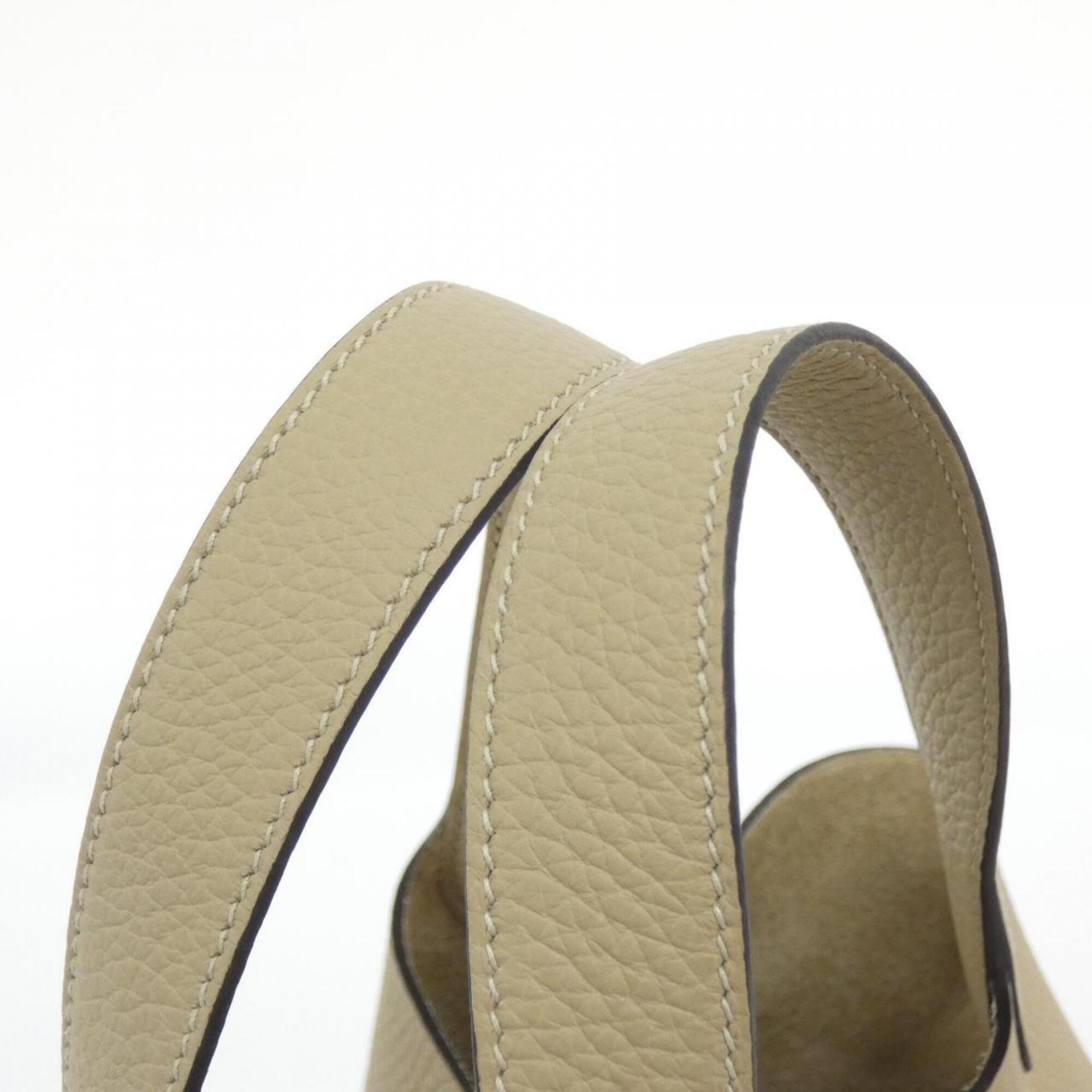 Hermes Beige Taurillon Clemence Leather Handbag (Pre-Owned)