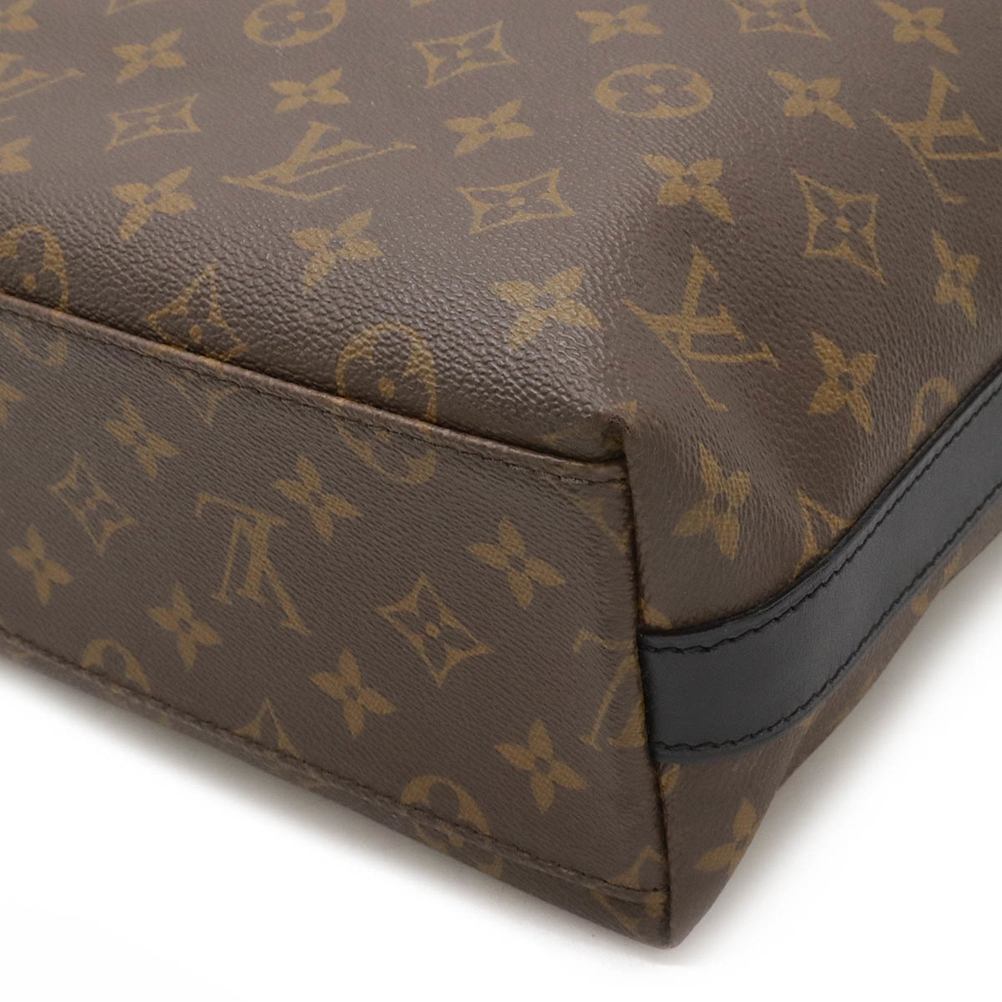 Louis Vuitton Black Brown Monogram Monogram Leather Shoulder Bag Tote Bag (Pre-Owned)