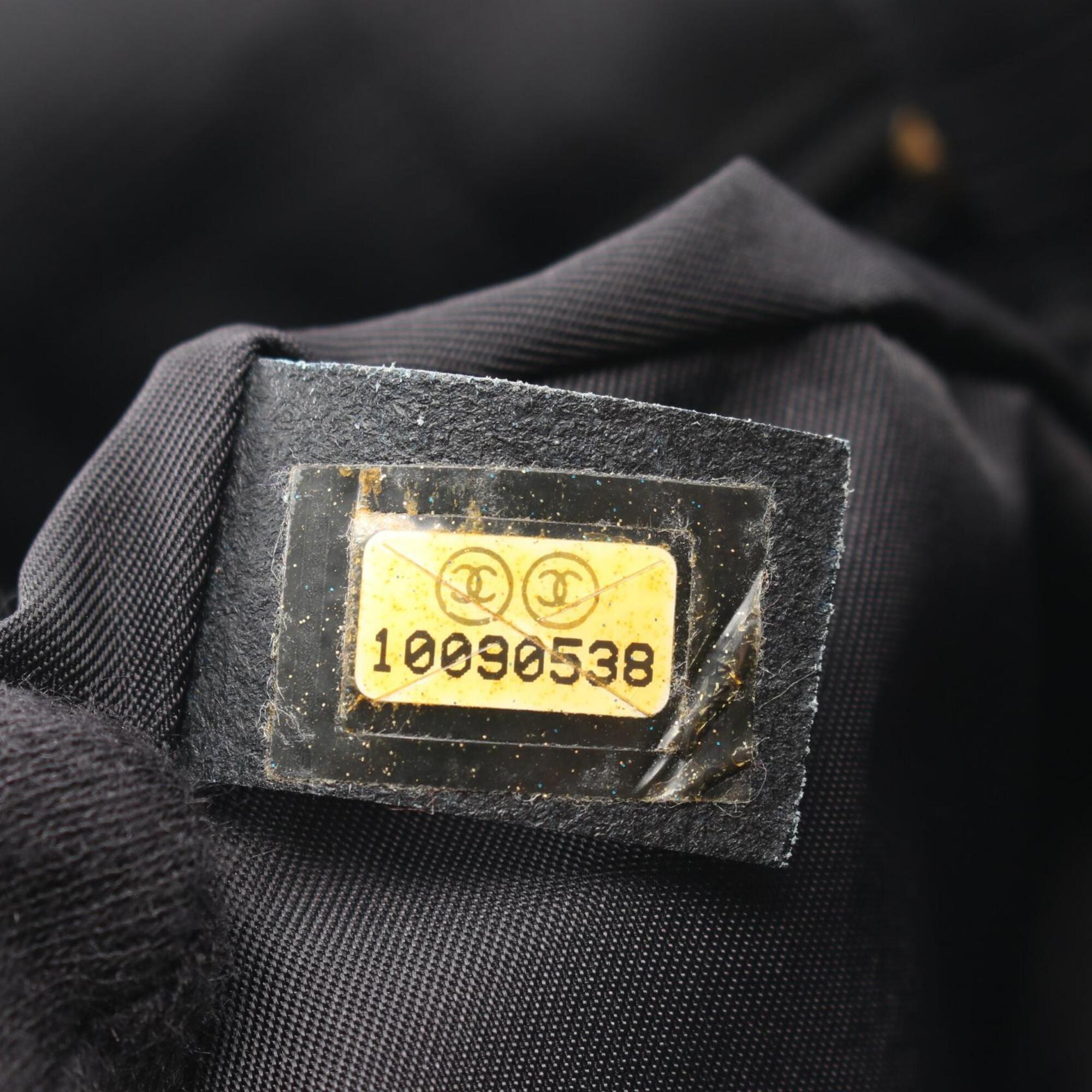 Chanel Black Nylon Canvas Handbag Shoulder Bag (Pre-Owned)