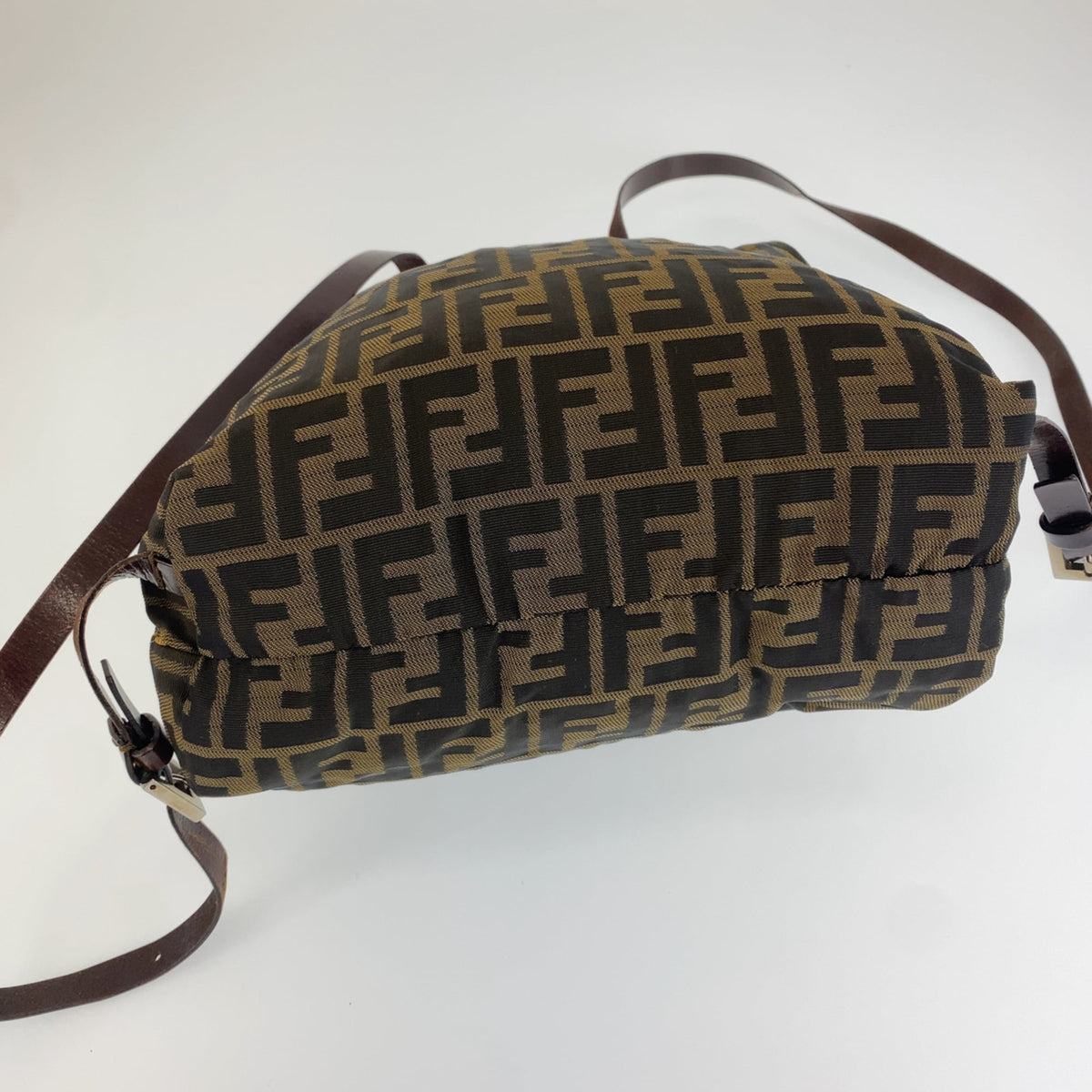 Fendi Black Brown Nylon Leather Backpack (Pre-Owned)