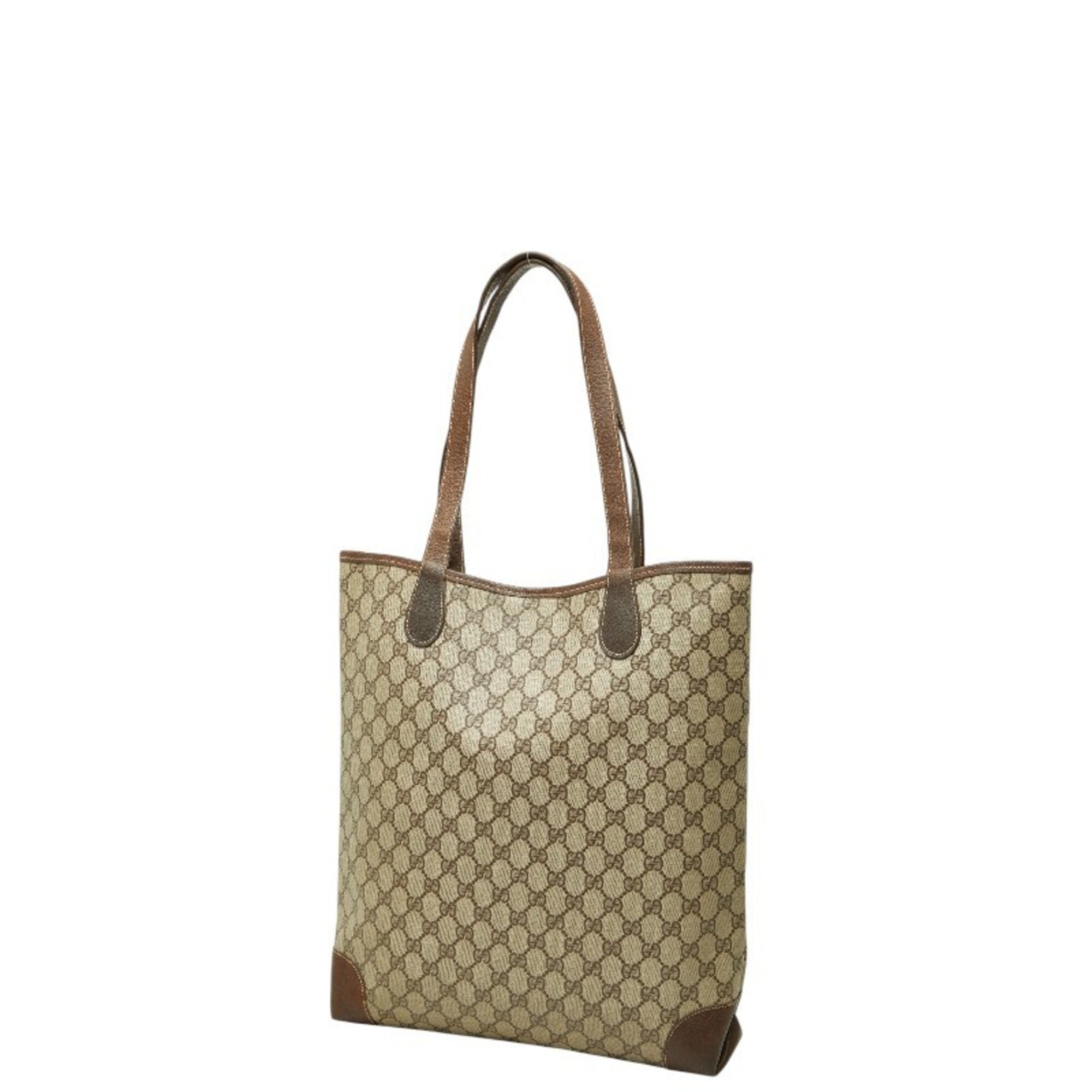 Gucci Beige Brown Pvc Leather Shoulder Bag Tote Bag (Pre-Owned)