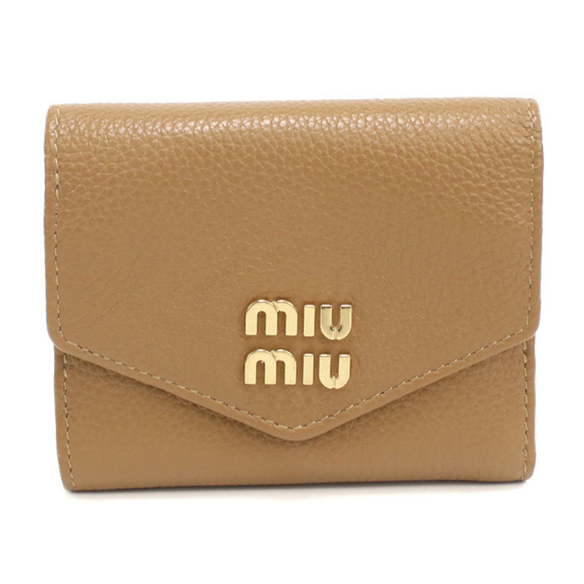 Miu Miu Brown Leather Wallet (Tri-Fold) (Pre-Owned)