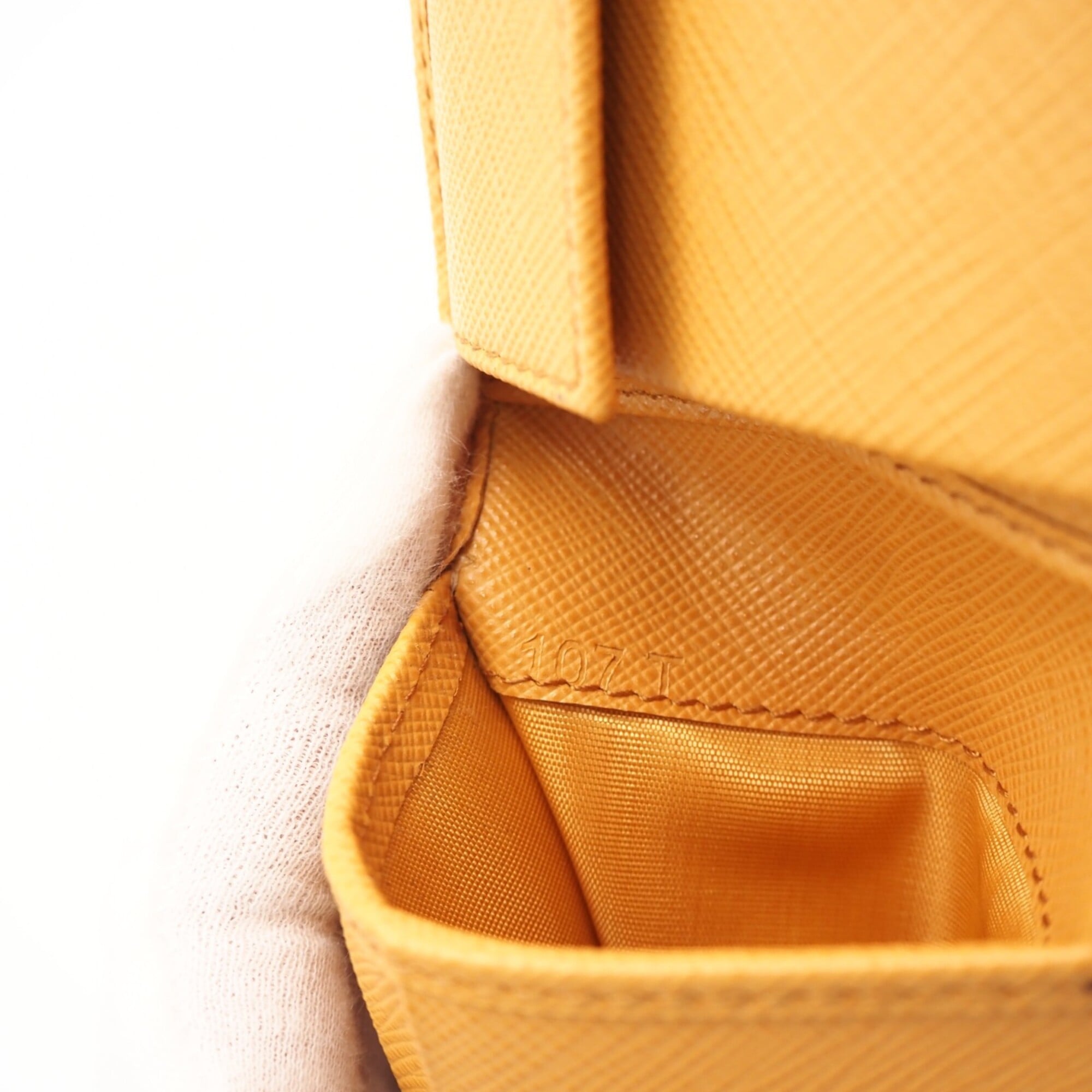Prada Saffiano Orange Saffiano Wallet (Bi-Fold) (Pre-Owned)
