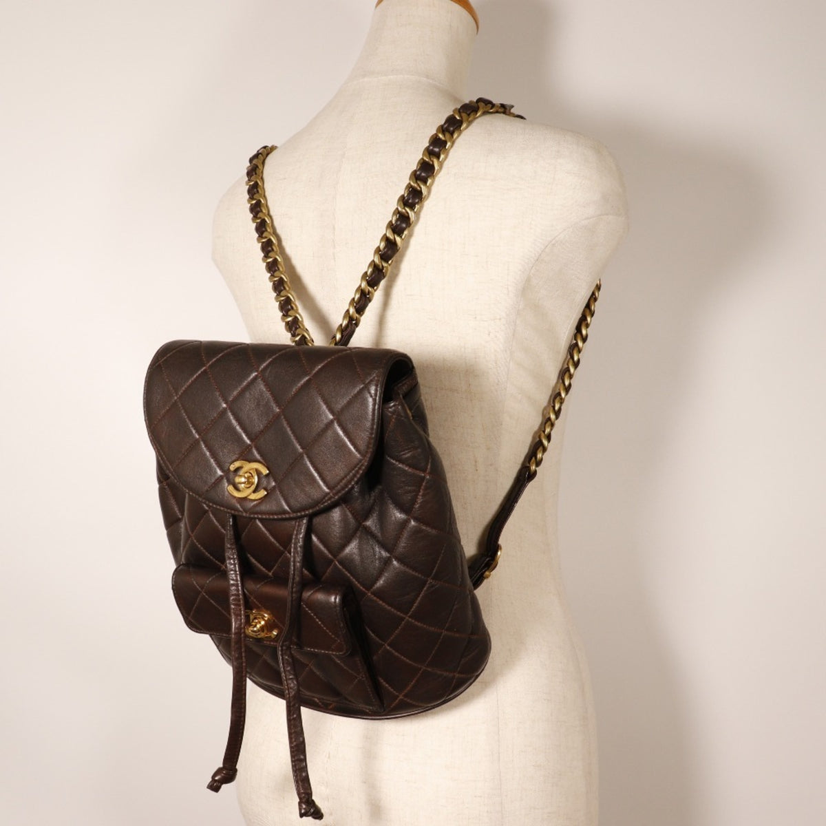Chanel Brown Leather Backpack (Pre-Owned)