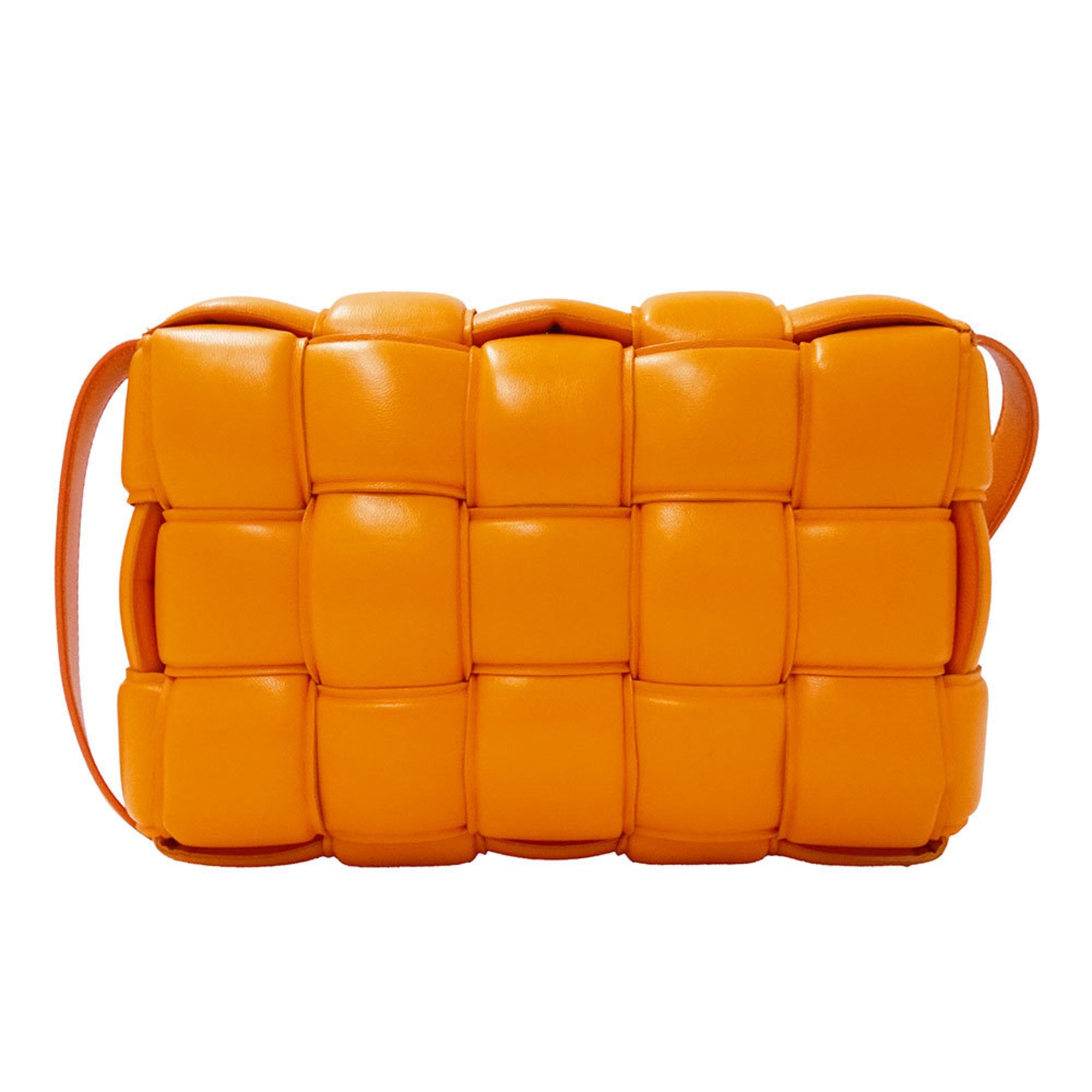 Bottega Veneta Orange Leather Handbag Shoulder Bag (Pre-Owned)