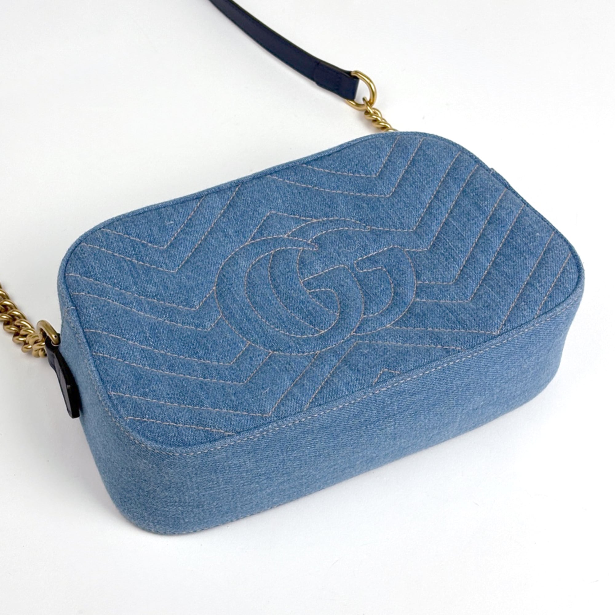 Gucci Light Blue Denim Shoulder Bag (Pre-Owned)