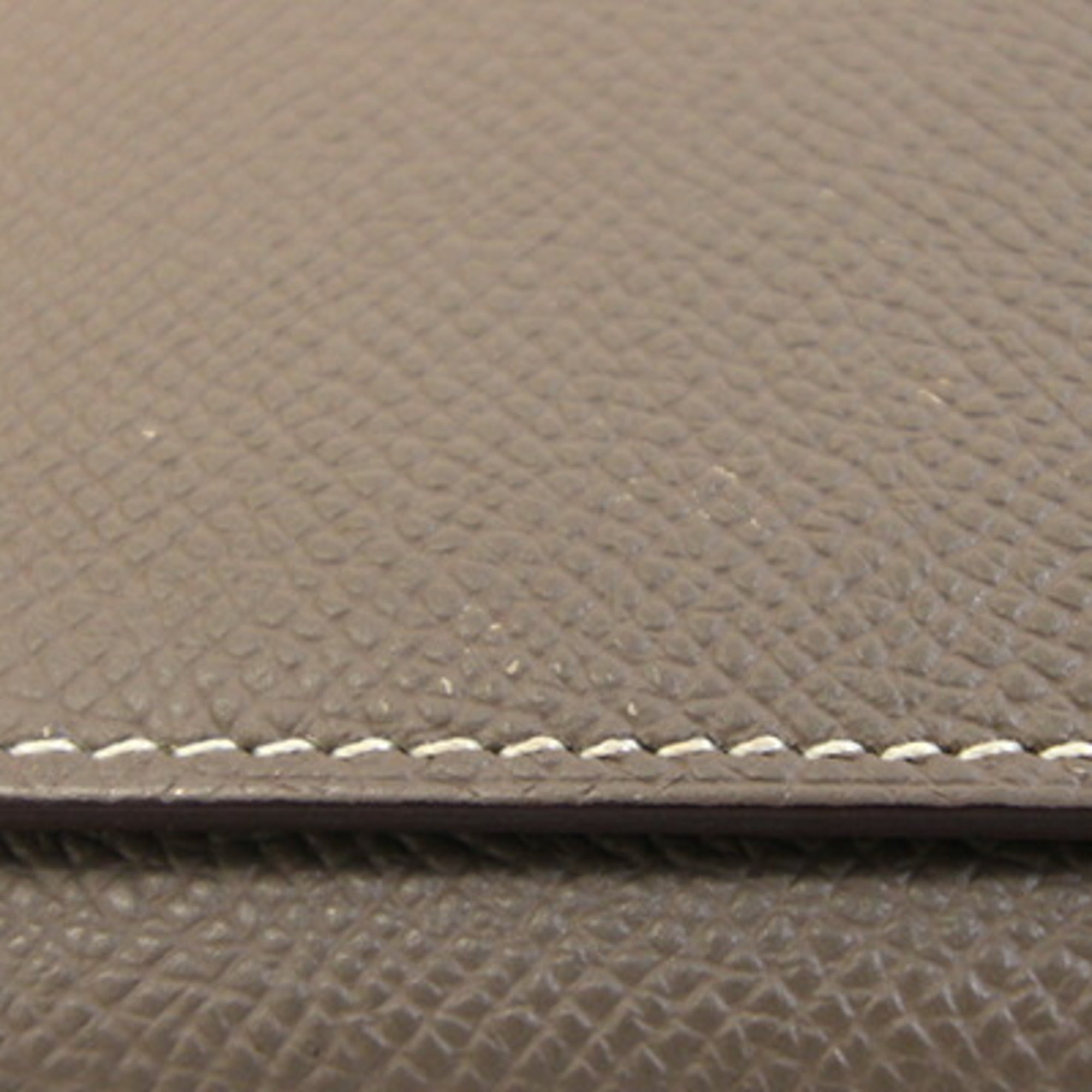 Hermes Etoupe Gray Epsom Leather Long Wallet (Tri-Fold) (Pre-Owned)