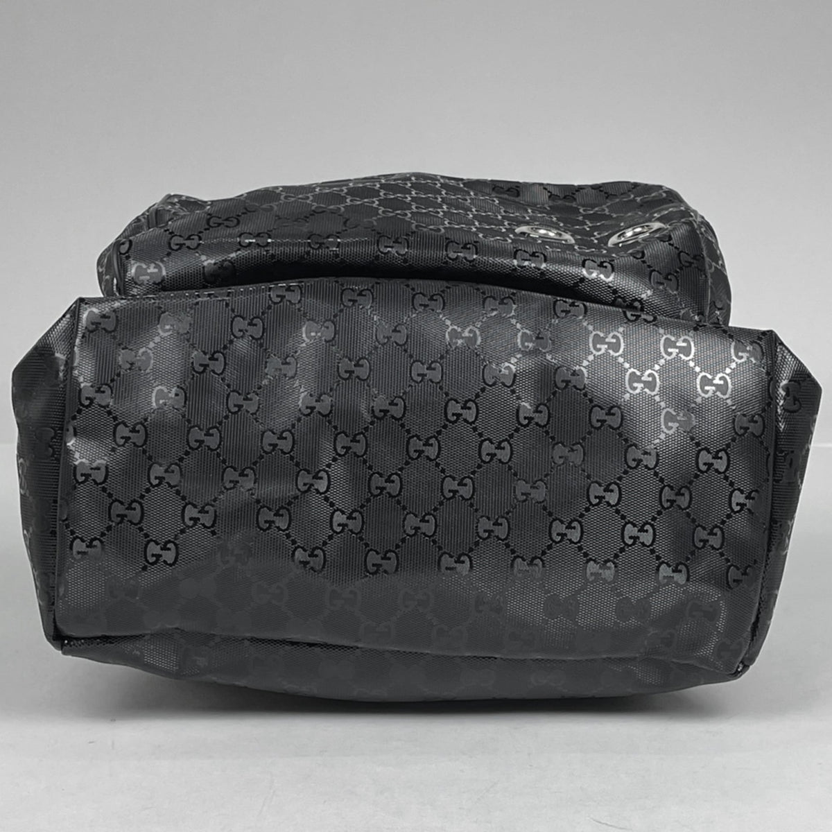 Gucci Gg Imprimé Black Coated Canvas Backpack (Pre-Owned)