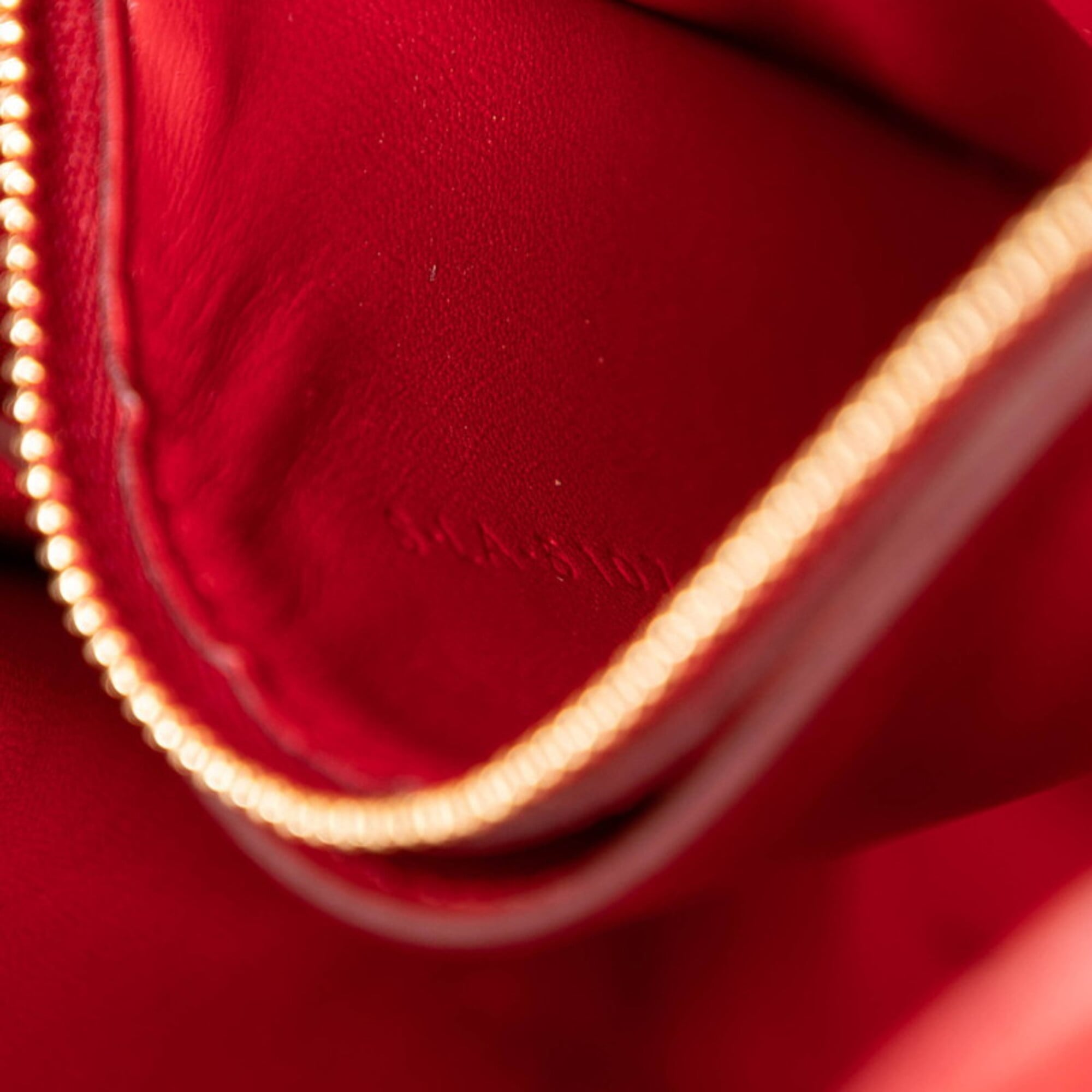 Celine Red Color Leather Shoulder Bag (Pre-Owned)