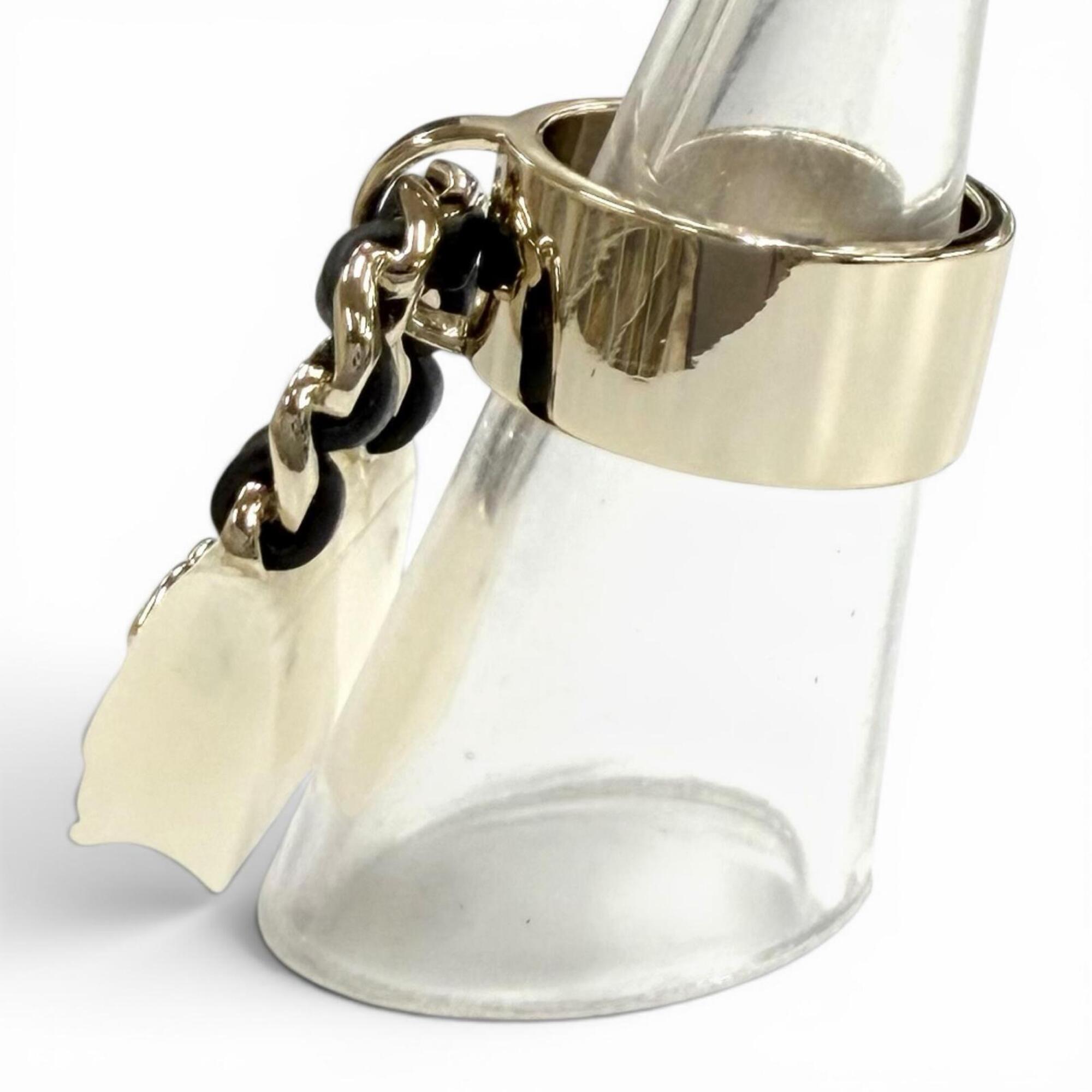 Chanel Black White Band Ring (Pre-Owned)