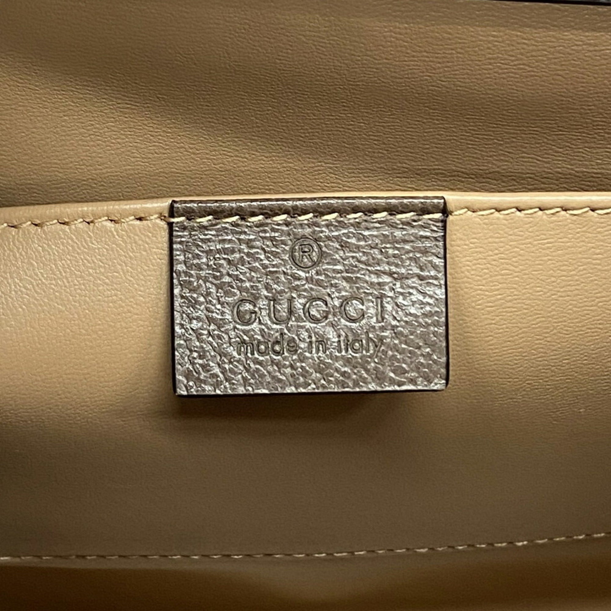 Gucci Brown Canvas Leather Handbag (Pre-Owned)