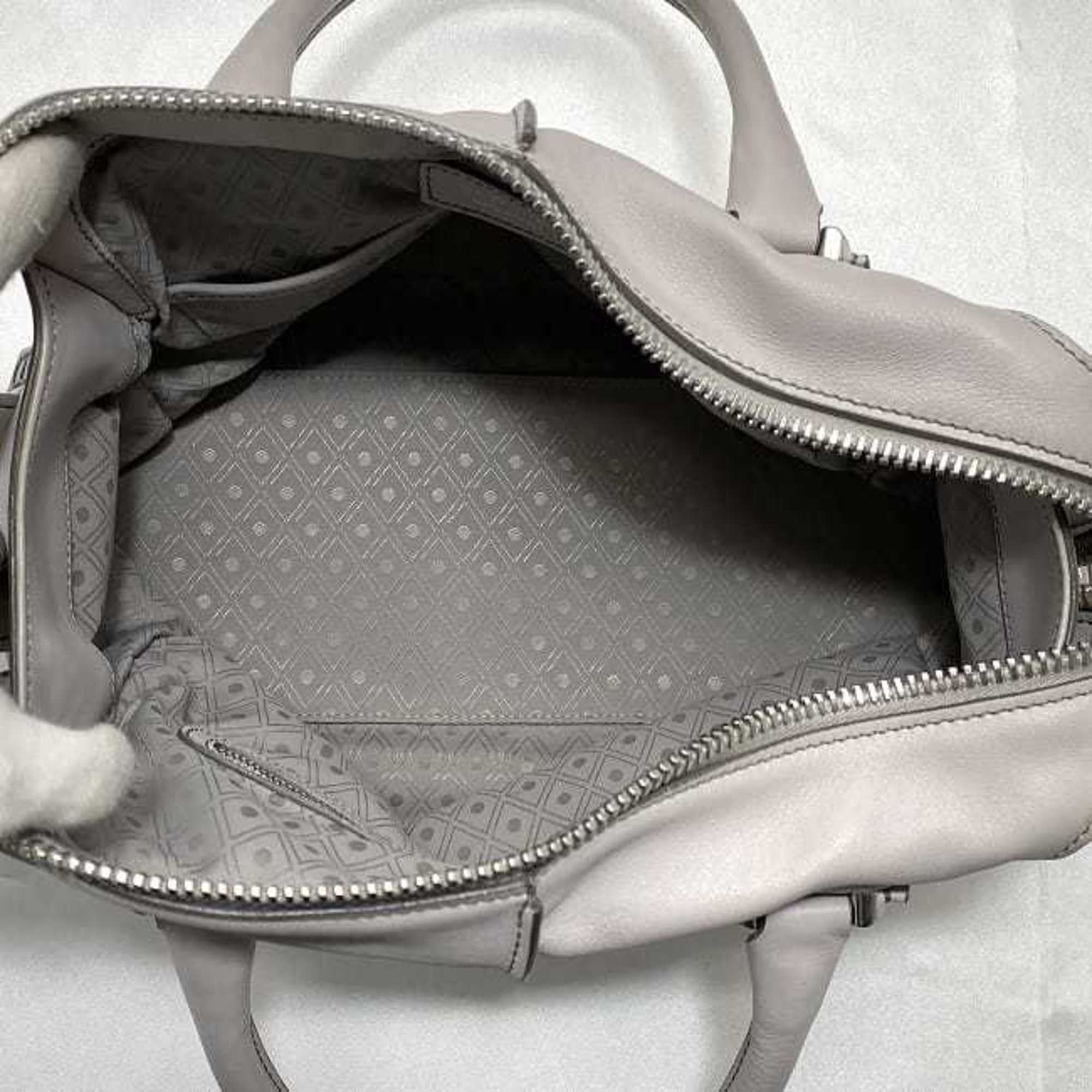 Tod's Gray Leather Handbag Shoulder Bag (Pre-Owned)