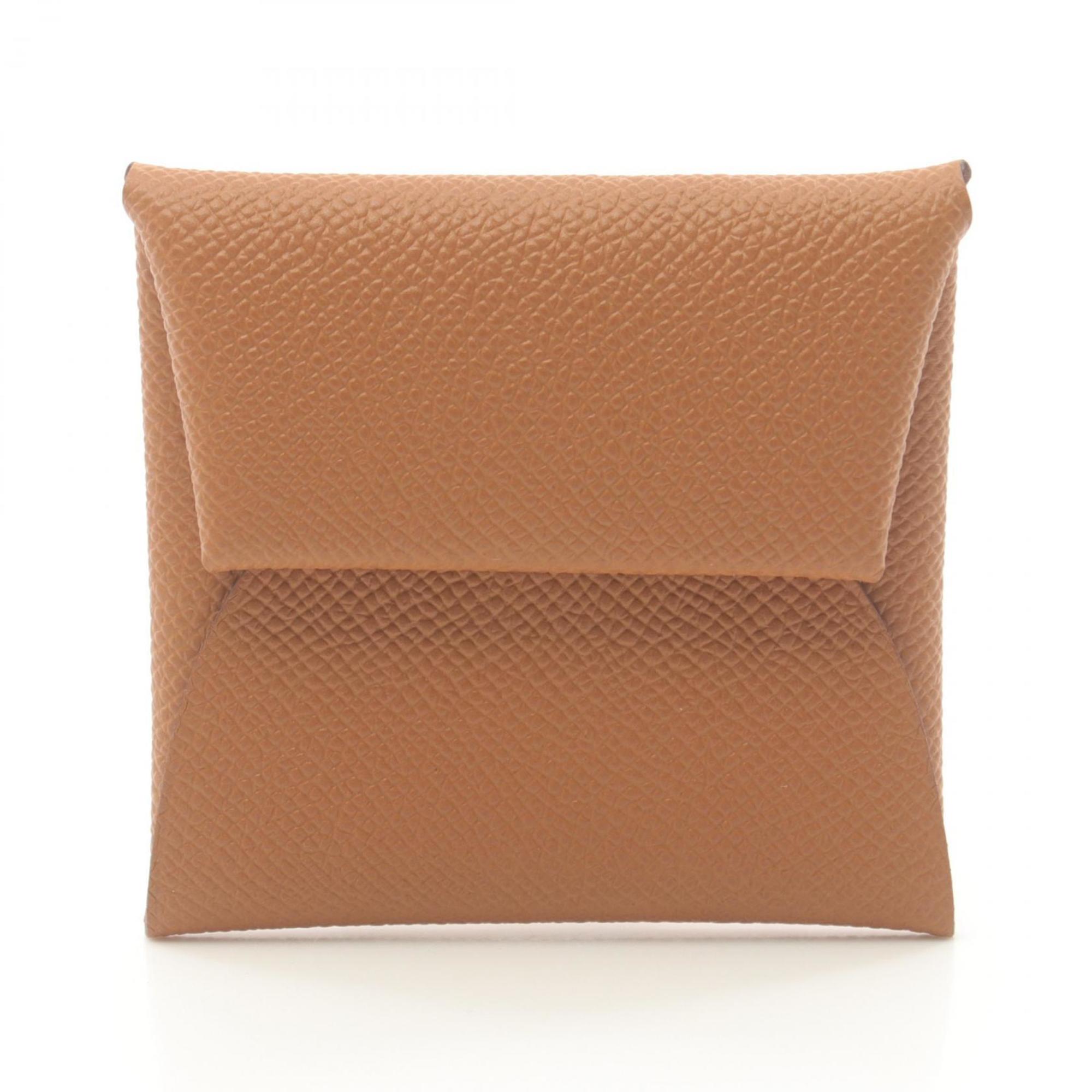 Hermes Bastia Brown Epsom Leather Coin Purse/Coin Case (Pre-Owned)