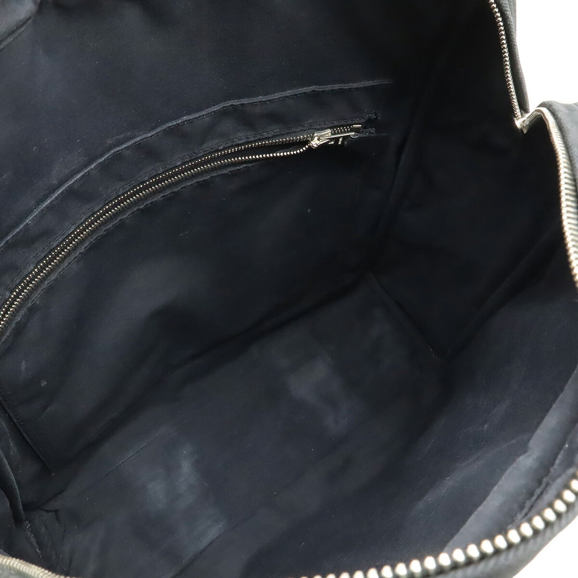 Hermes Acapulco Black Toile Chevron Leather Backpack Tote Bag (Pre-Owned)