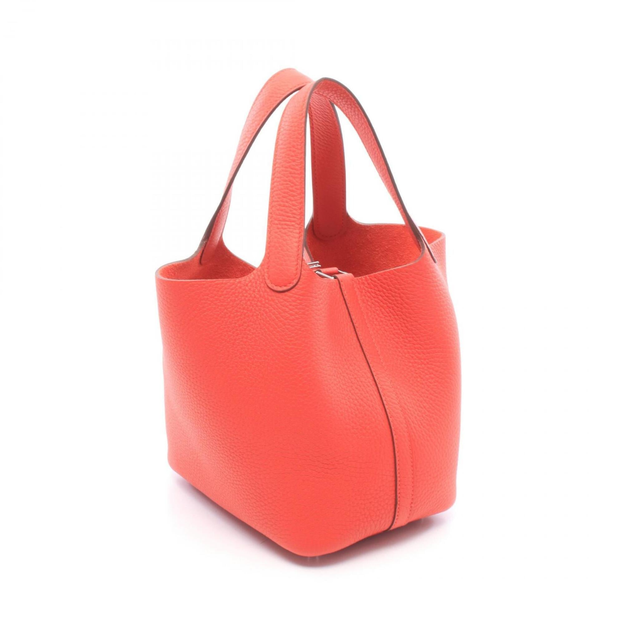 Hermes Red Color Taurillon Clemence Leather Leather Handbag (Pre-Owned)