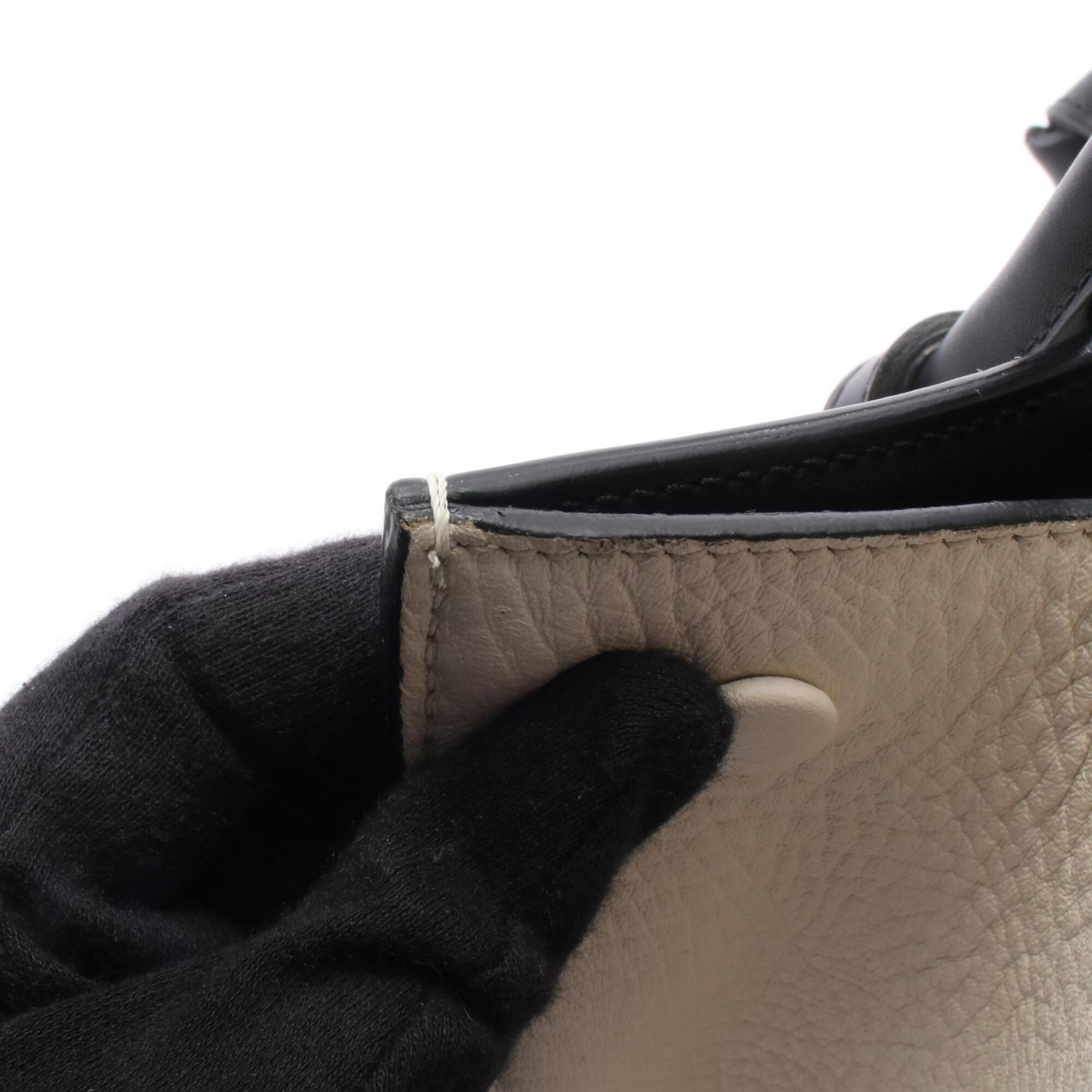 Celine Black White Leather Handbag (Pre-Owned)
