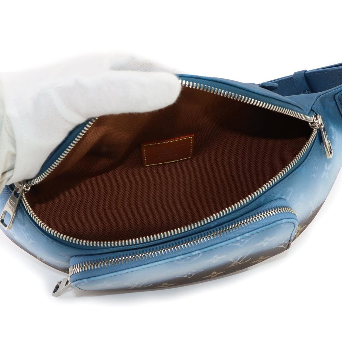 Louis Vuitton Blue Canvas Handbag Sling Bag (Pre-Owned)