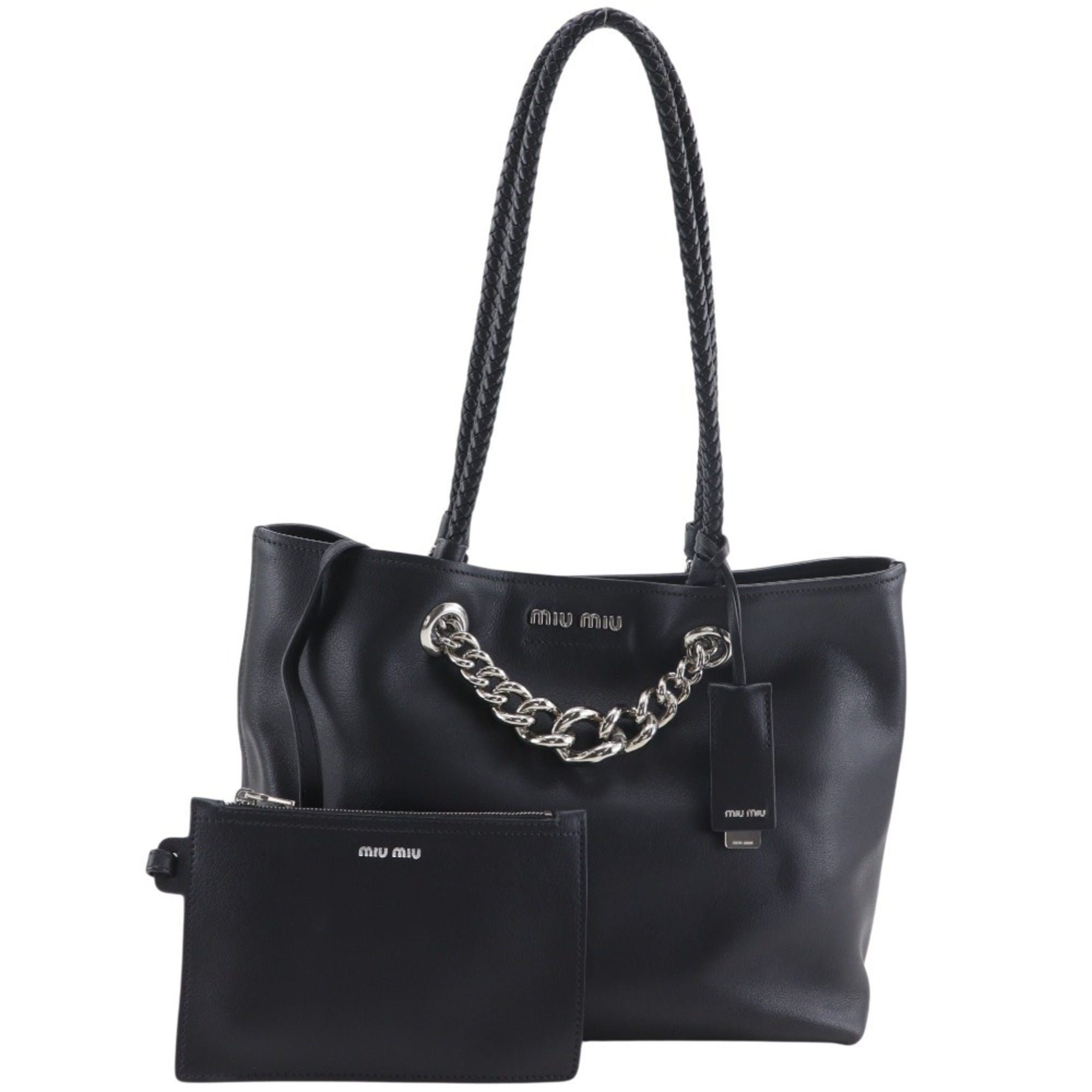 Miu Miu Black Leather Tote Bag (Pre-Owned)