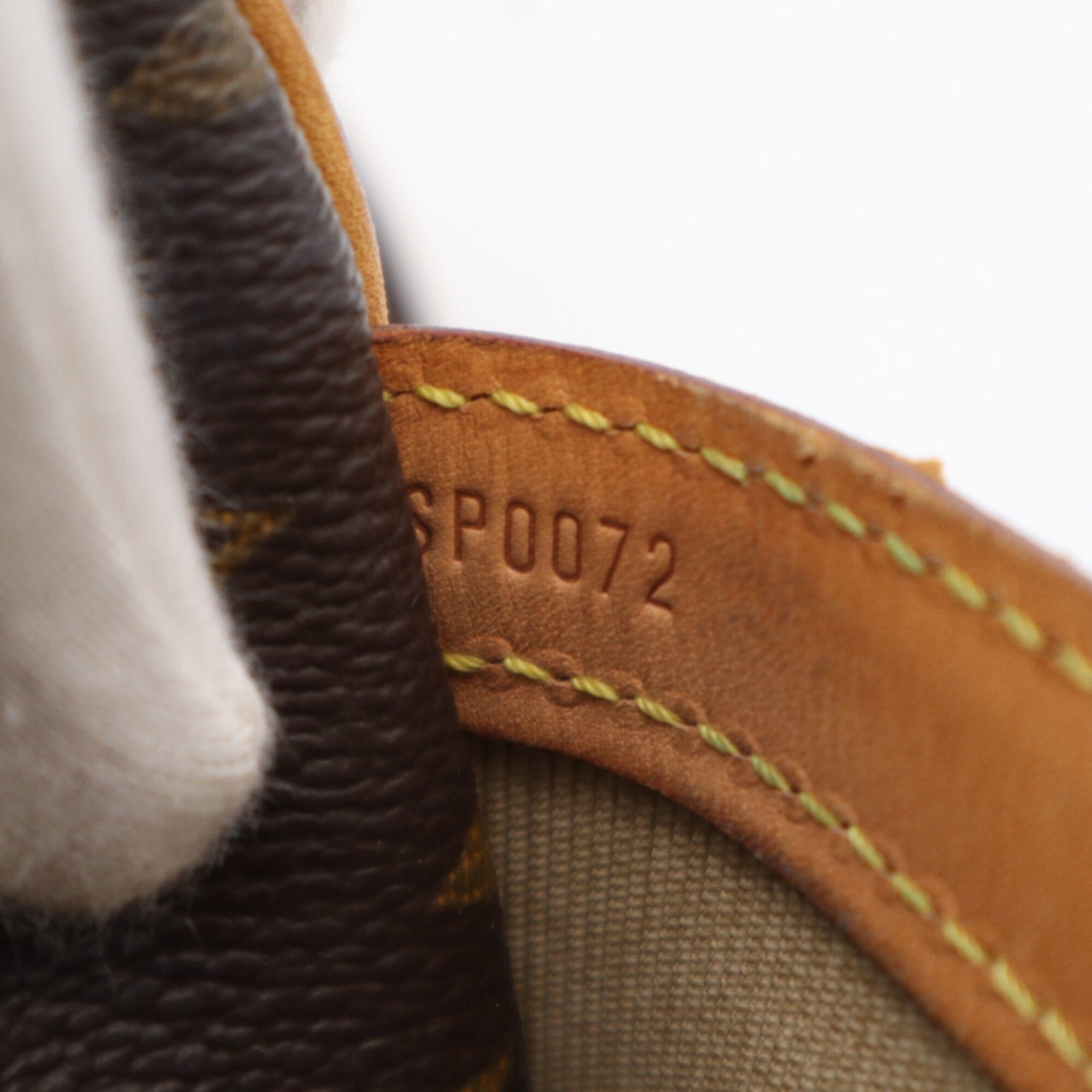 Louis Vuitton Monogram Beige Brown Coated Canvas Leather Shoulder Bag (Pre-Owned)