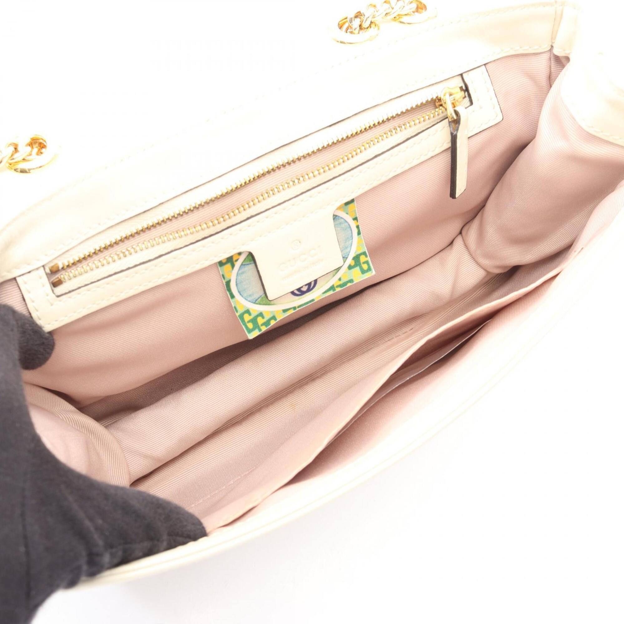 Gucci White Leather Shoulder Bag (Pre-Owned)