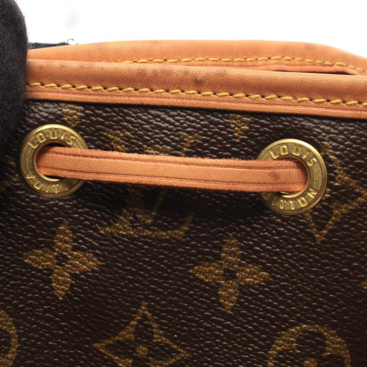 Louis Vuitton Brown Coated Canvas Leather Backpack Handbag (Pre-Owned)
