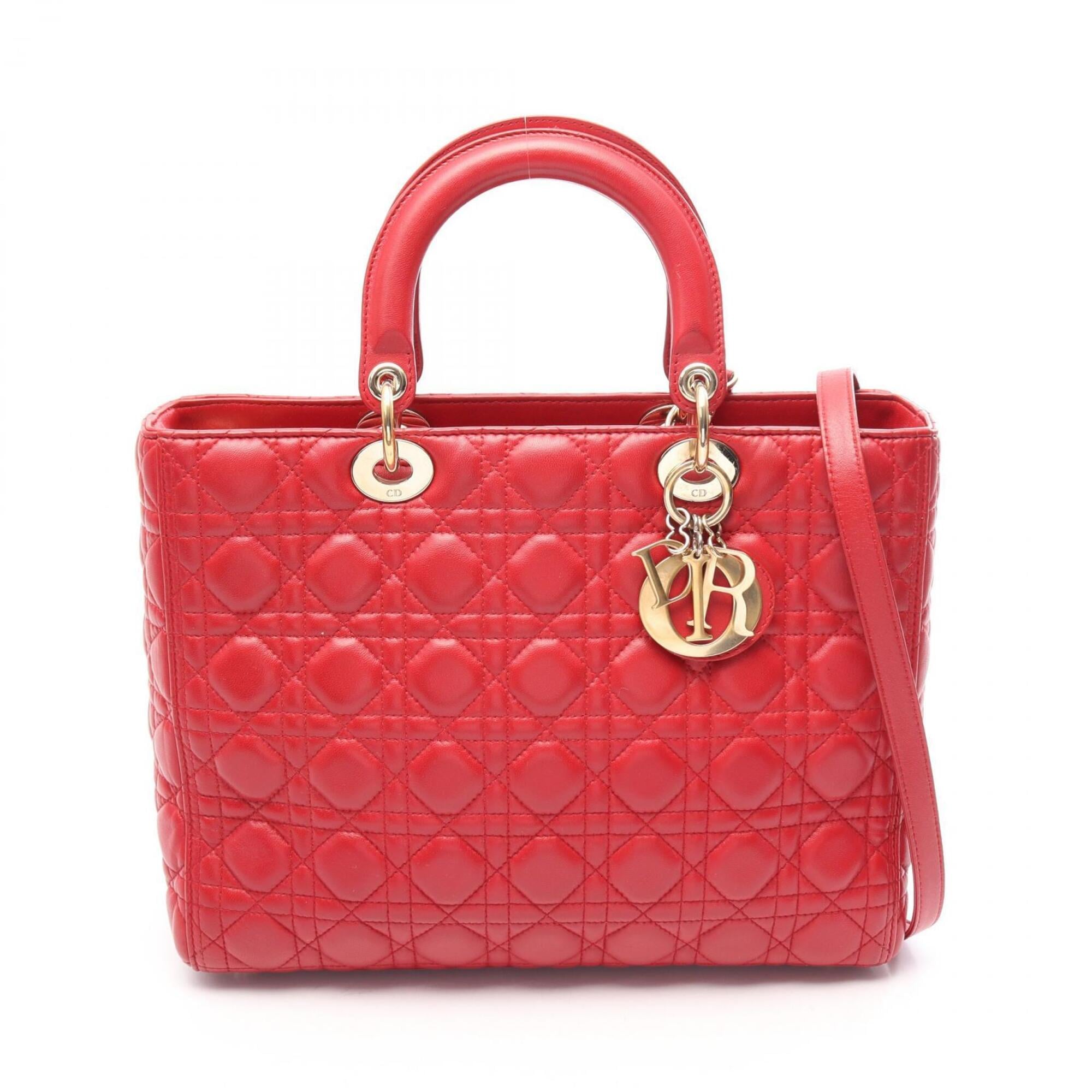 Christian Dior Red Color Leather Handbag (Pre-Owned)