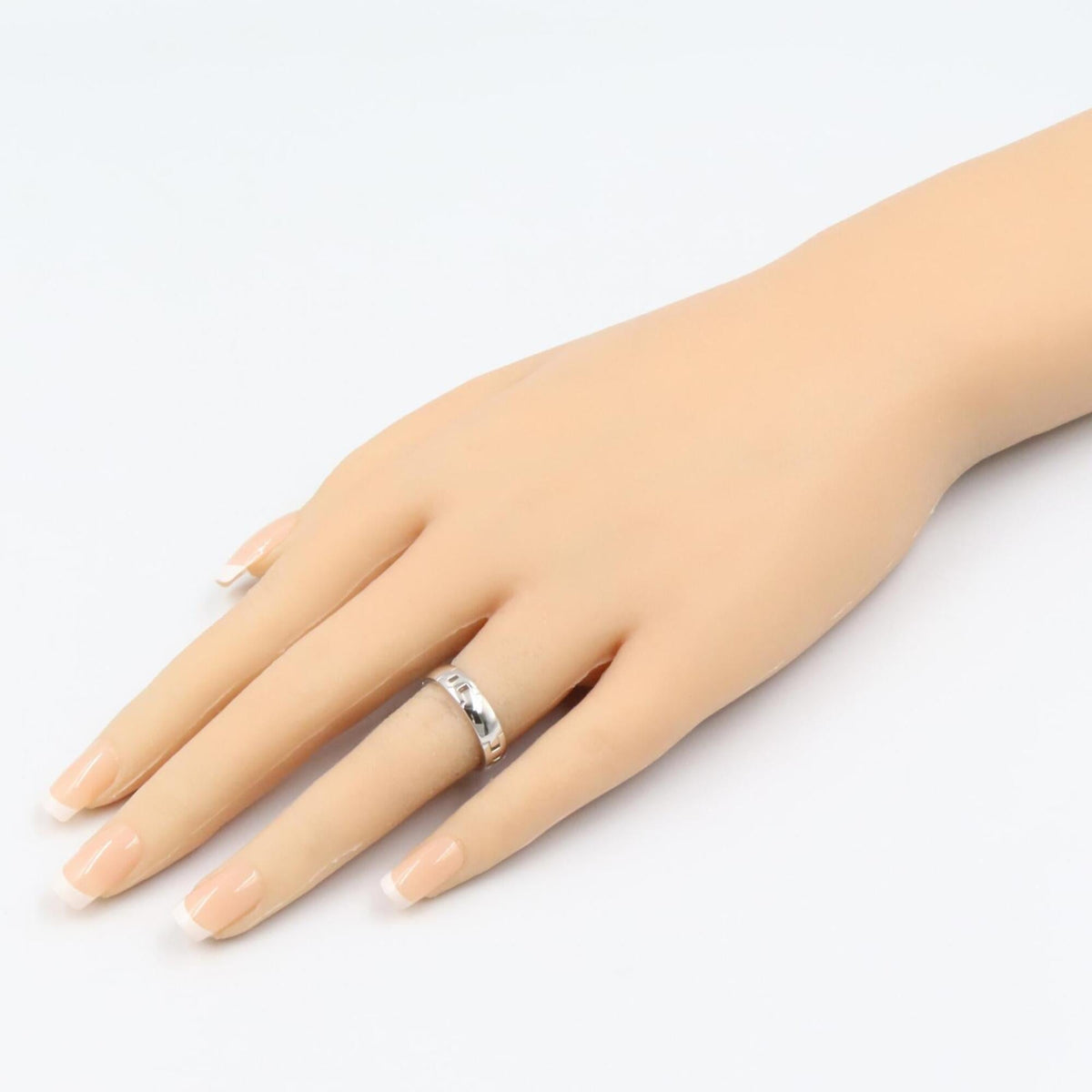 Hermes Silver White Gold (18K) Band Ring (Pre-Owned)