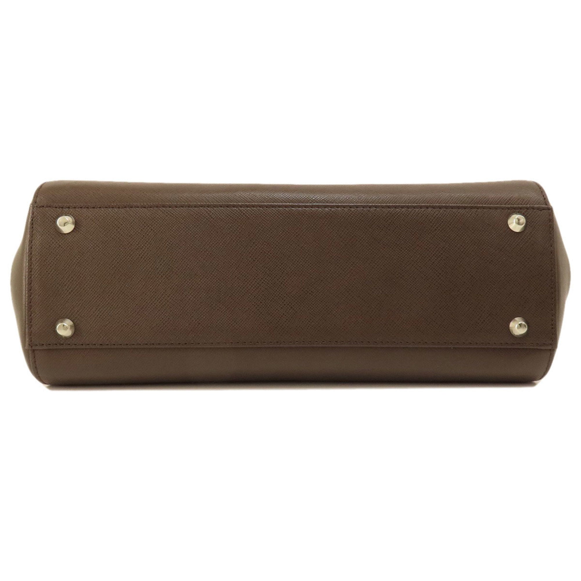 Burberry Dark Brown Leather Handbag (Pre-Owned)