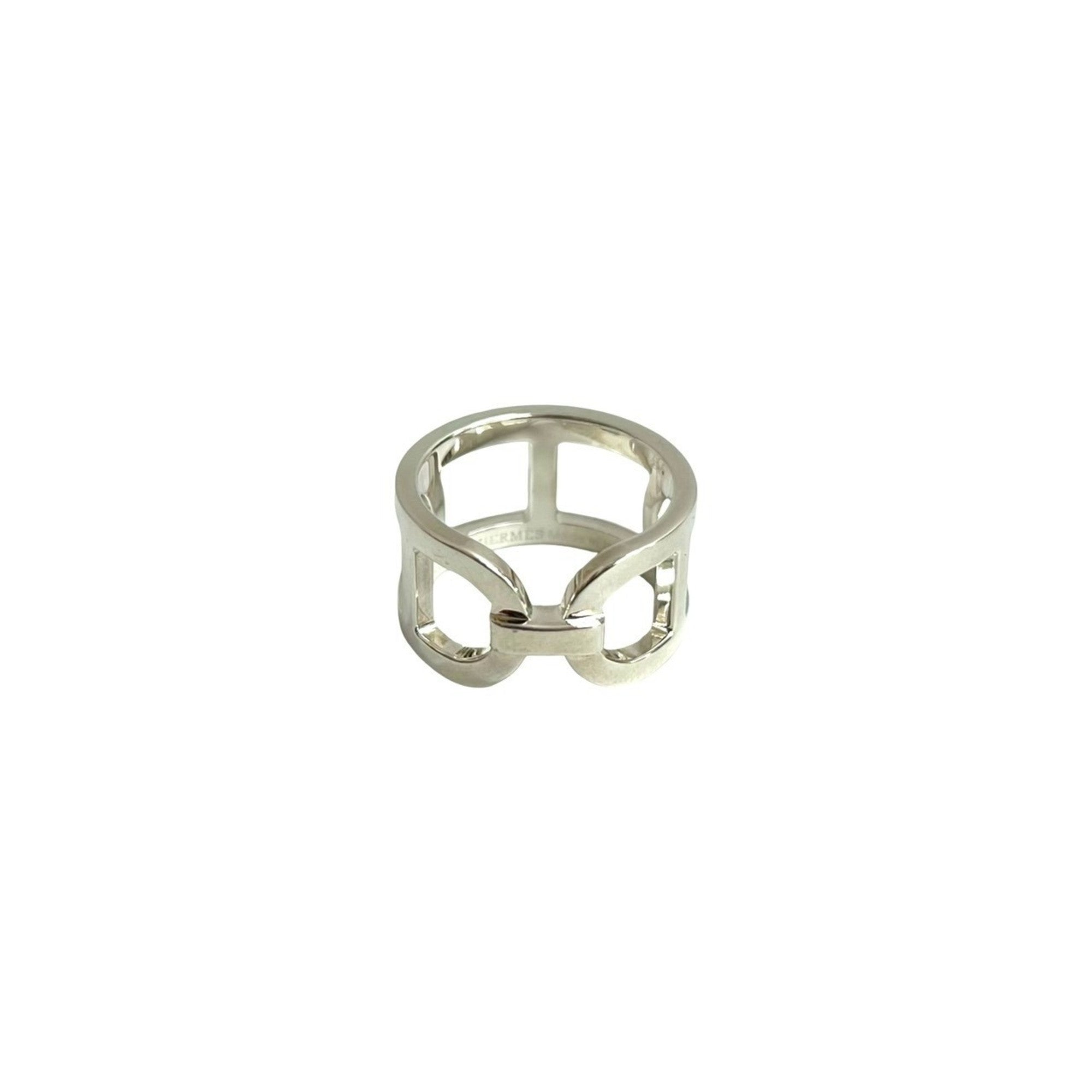 Hermes Silver Silver 925 Band Ring (Pre-Owned)