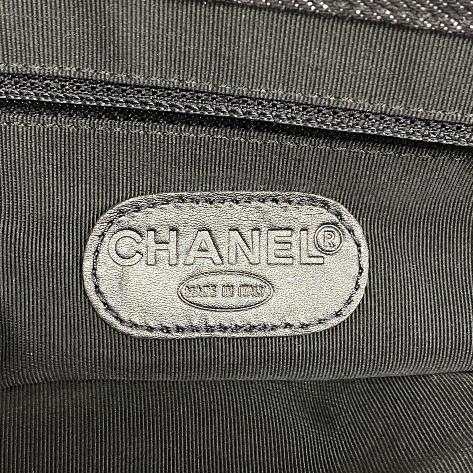 Chanel Black Brown Denim Tote Bag (Pre-Owned)