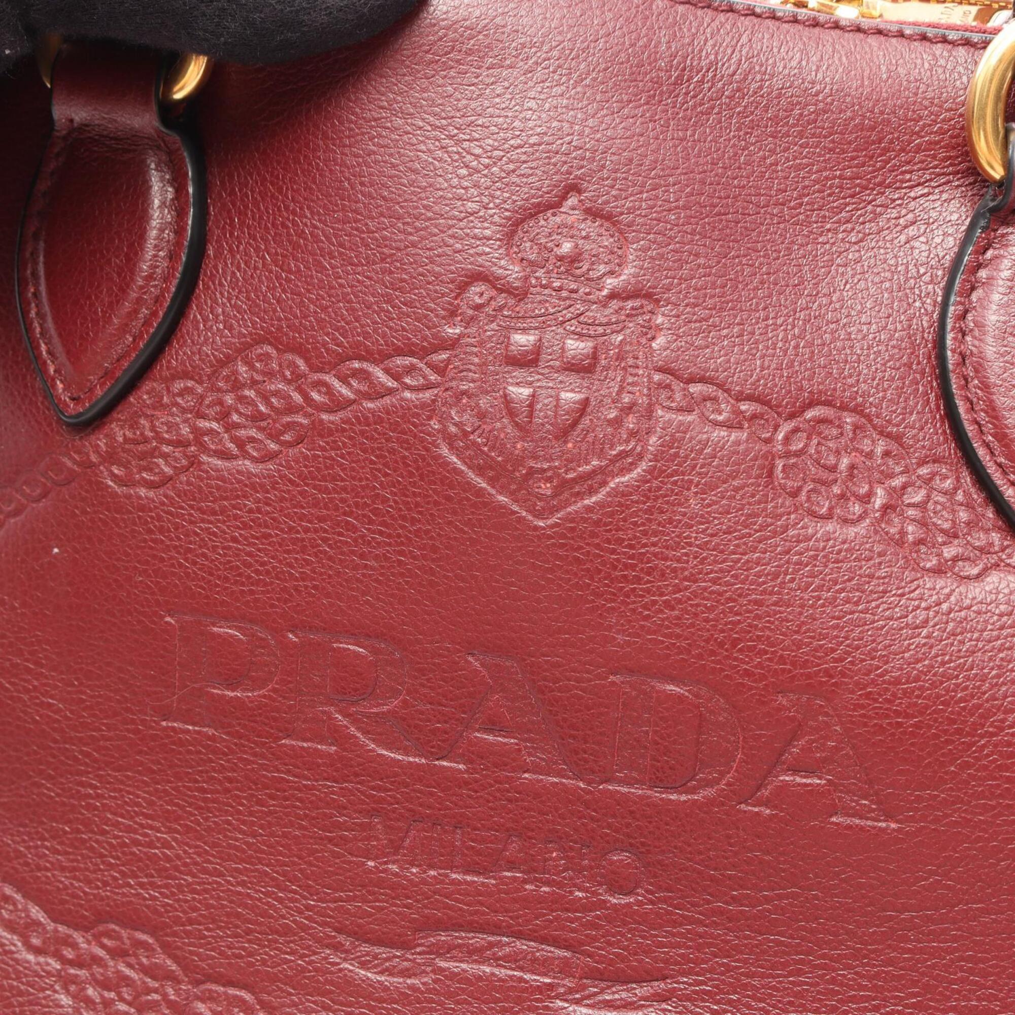 Prada Bordeaux Leather Handbag (Pre-Owned)